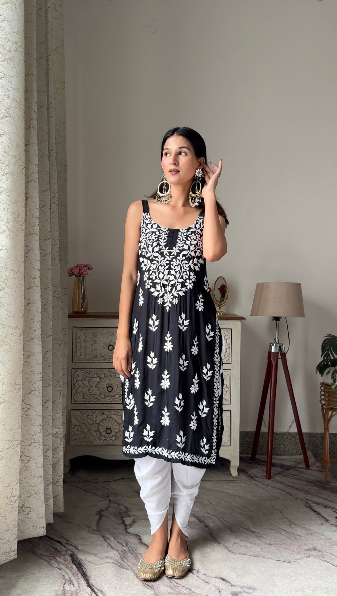 Black Aliya Noor Slit Kurta