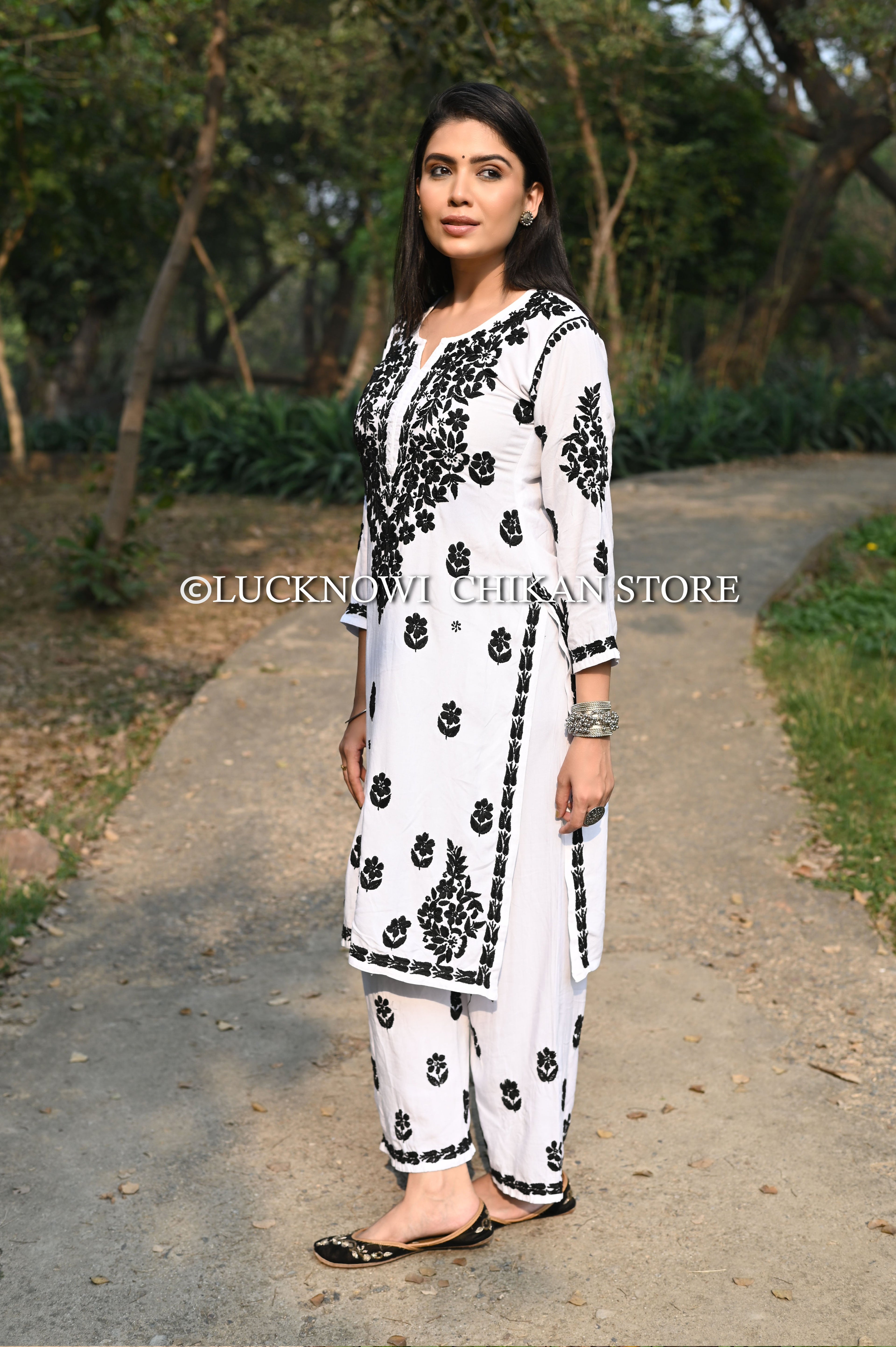 Noor Modal Chikankari Kurta Plazzo Set