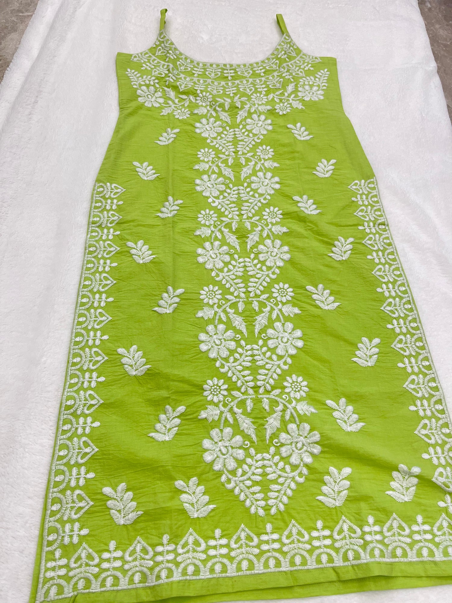 swarna Lime Green Cotton Kurta