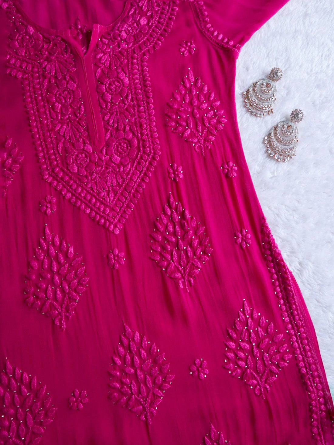 aayat Deep Pink Viscose Georgette Kurta