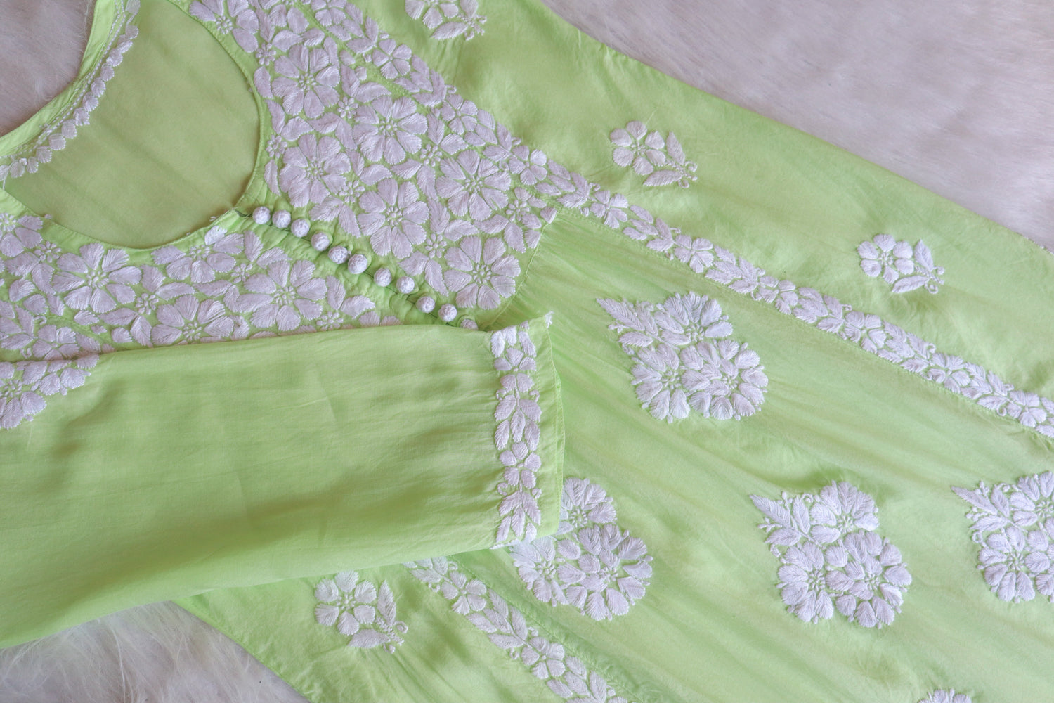 SANYA Lime Green Nyra Cut Modal Kurta