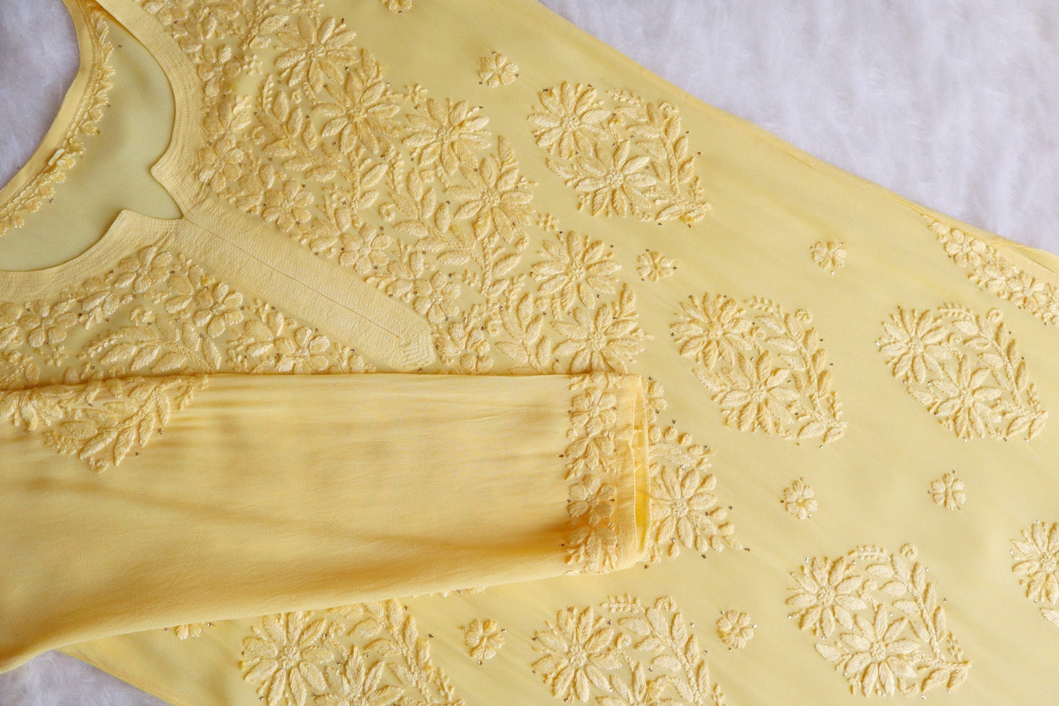 aayat Yellow Viscose Georgette Kurta