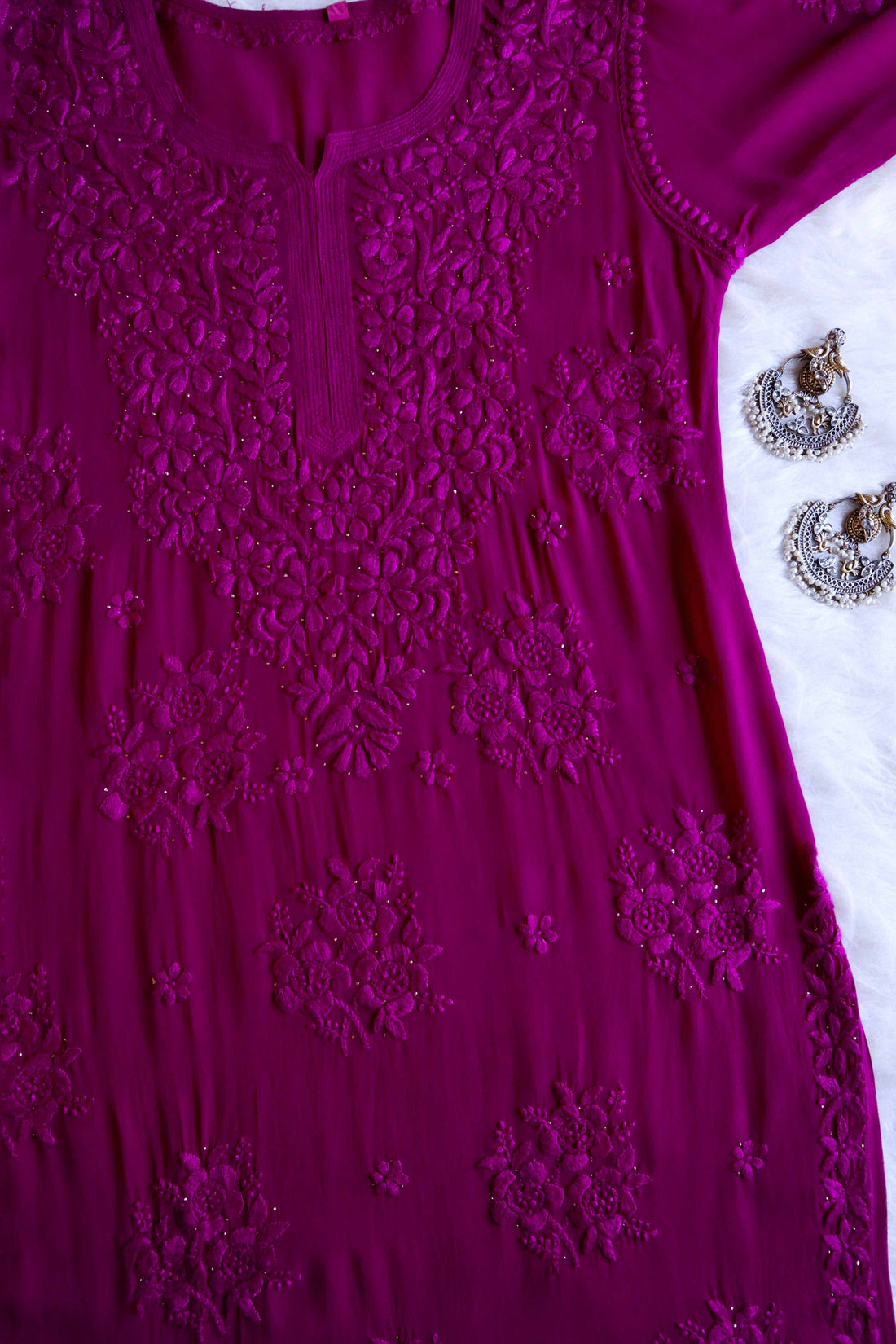 aayat Deep Plum Viscose Georgette kurta