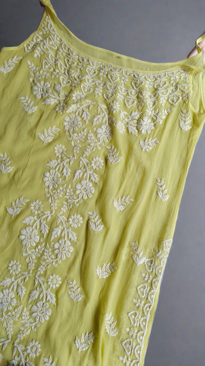 swarna Pastel Yellow Cotton Kurta