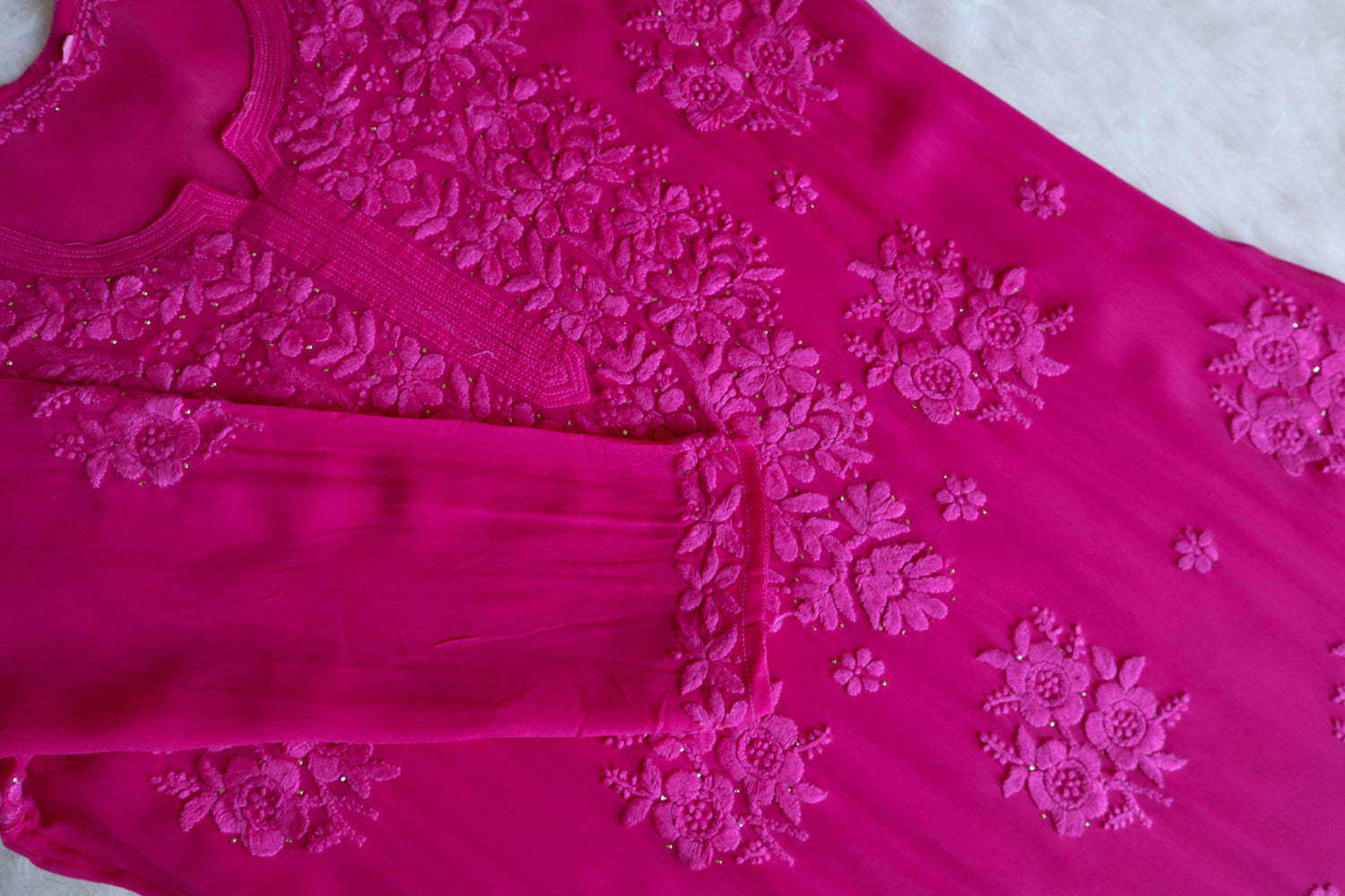 aayat Deep Pink Viscose Georgette kurta