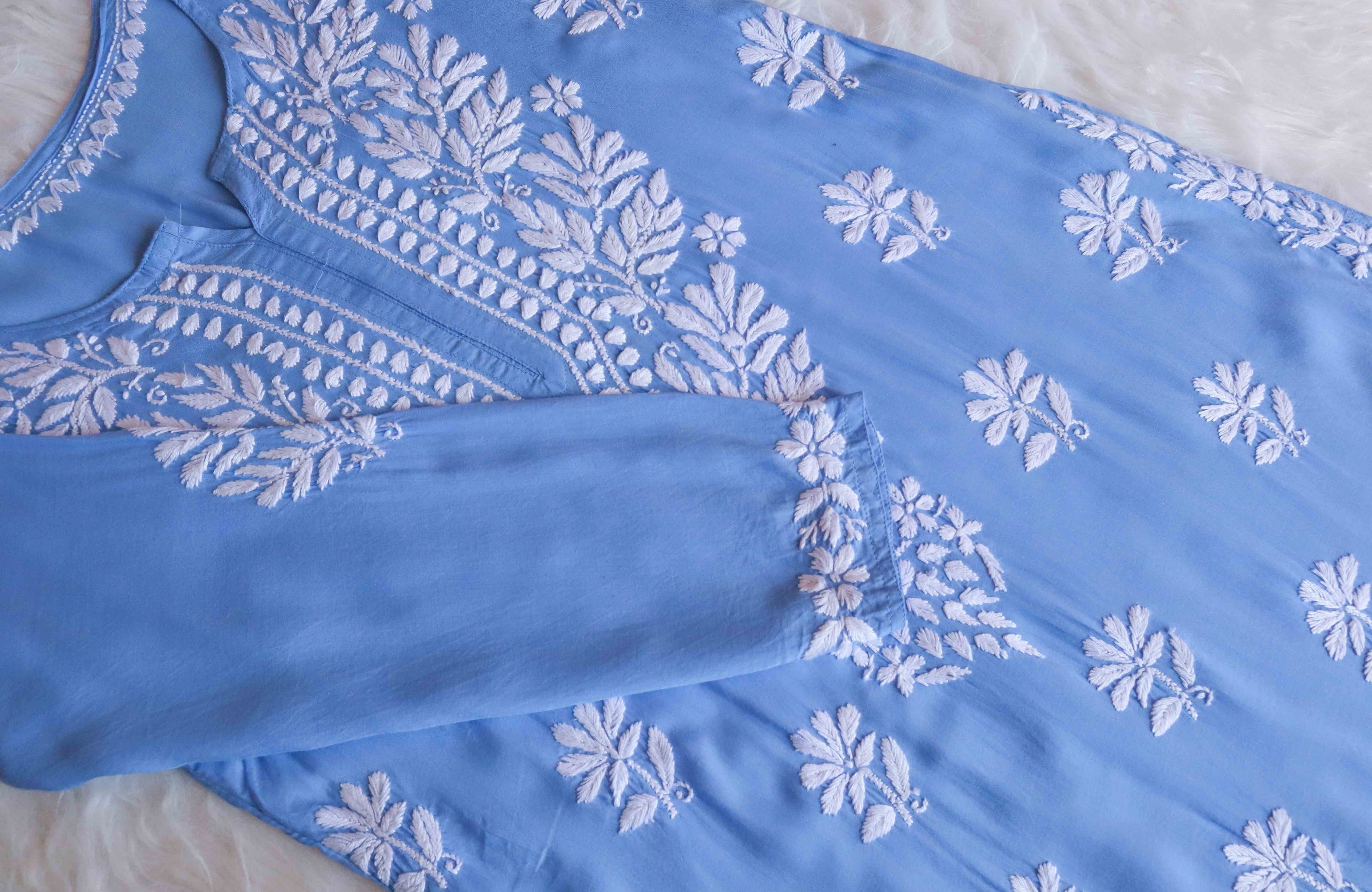 mehak Ice Blue Long Modal Kurta