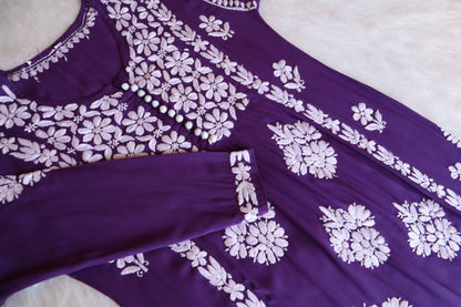 SANYA Deep Purple Nyra Cut Modal Kurta