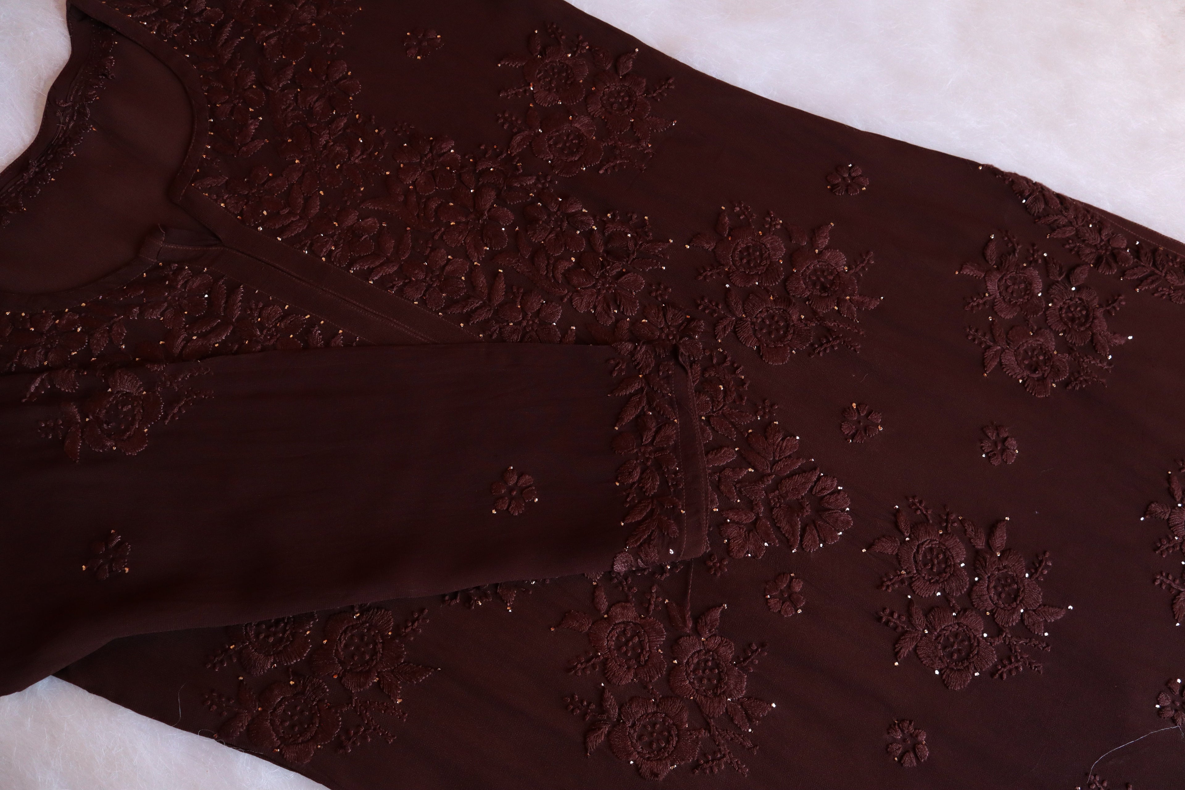 aayat Chocolate Brown Viscose Georgette kurta