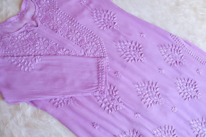 aayat Lavender Viscose Georgette Kurta