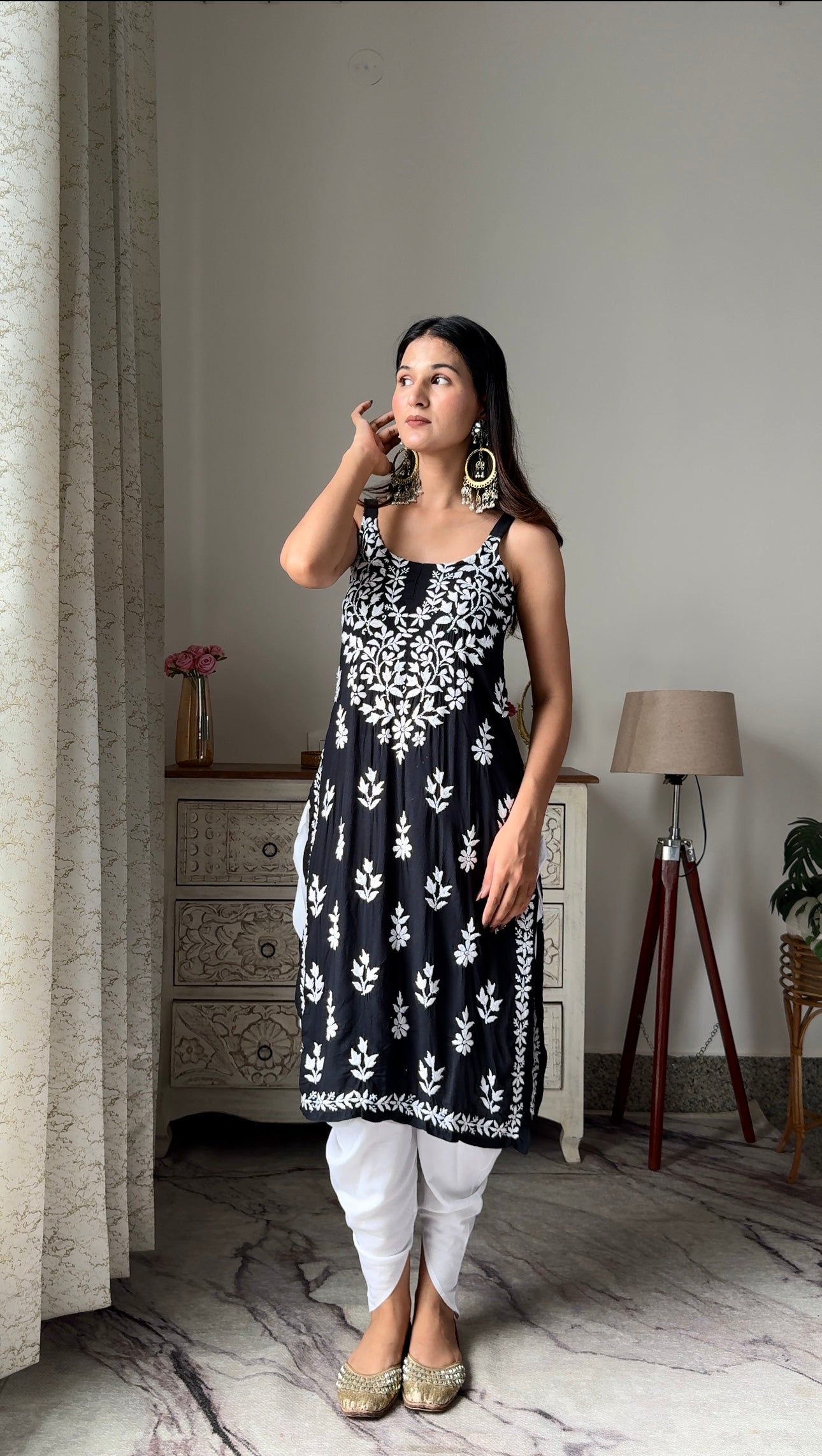 Black Aliya Noor Slit Kurta