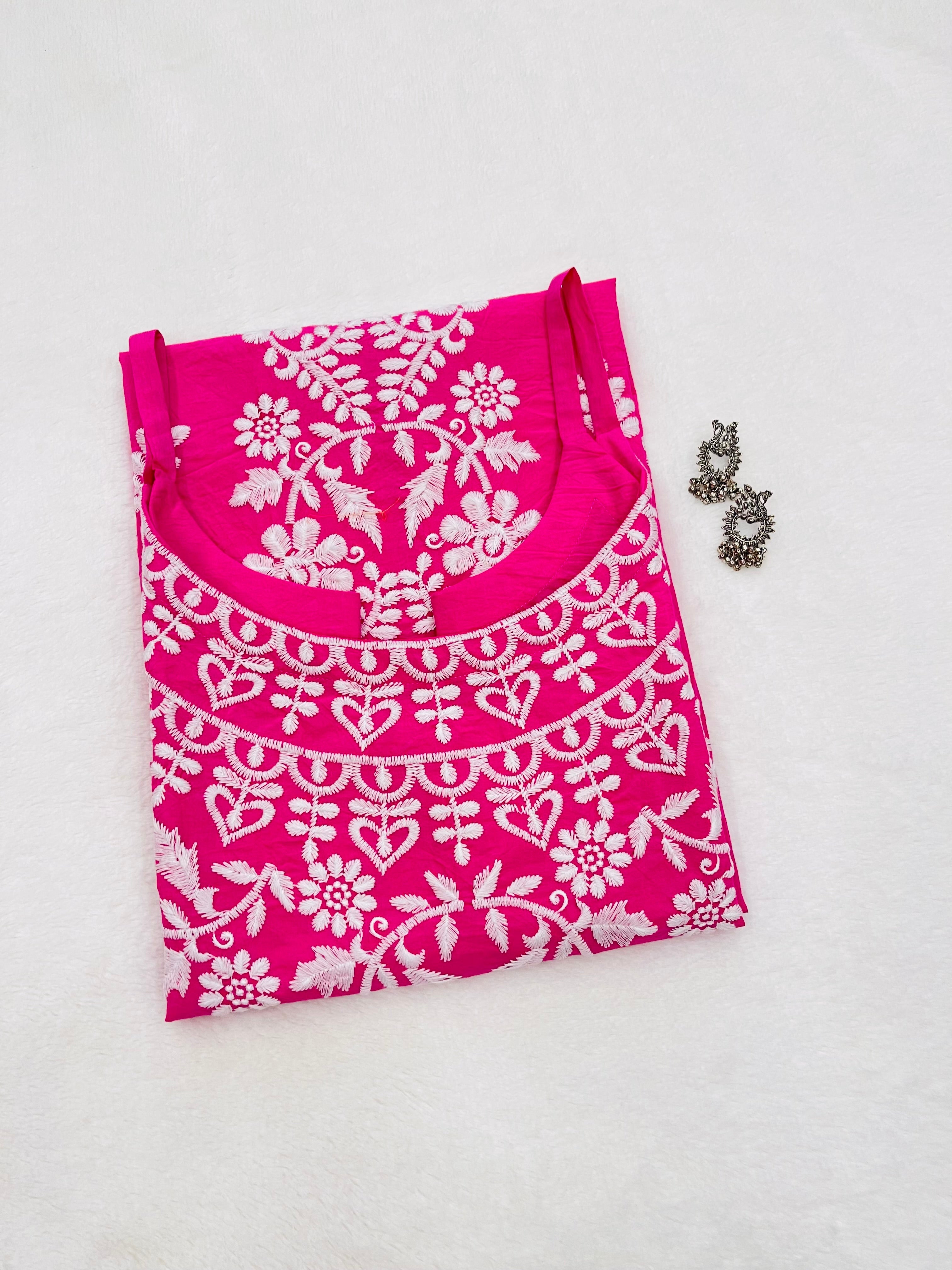 swarna Rani Pink Cotton Kurta