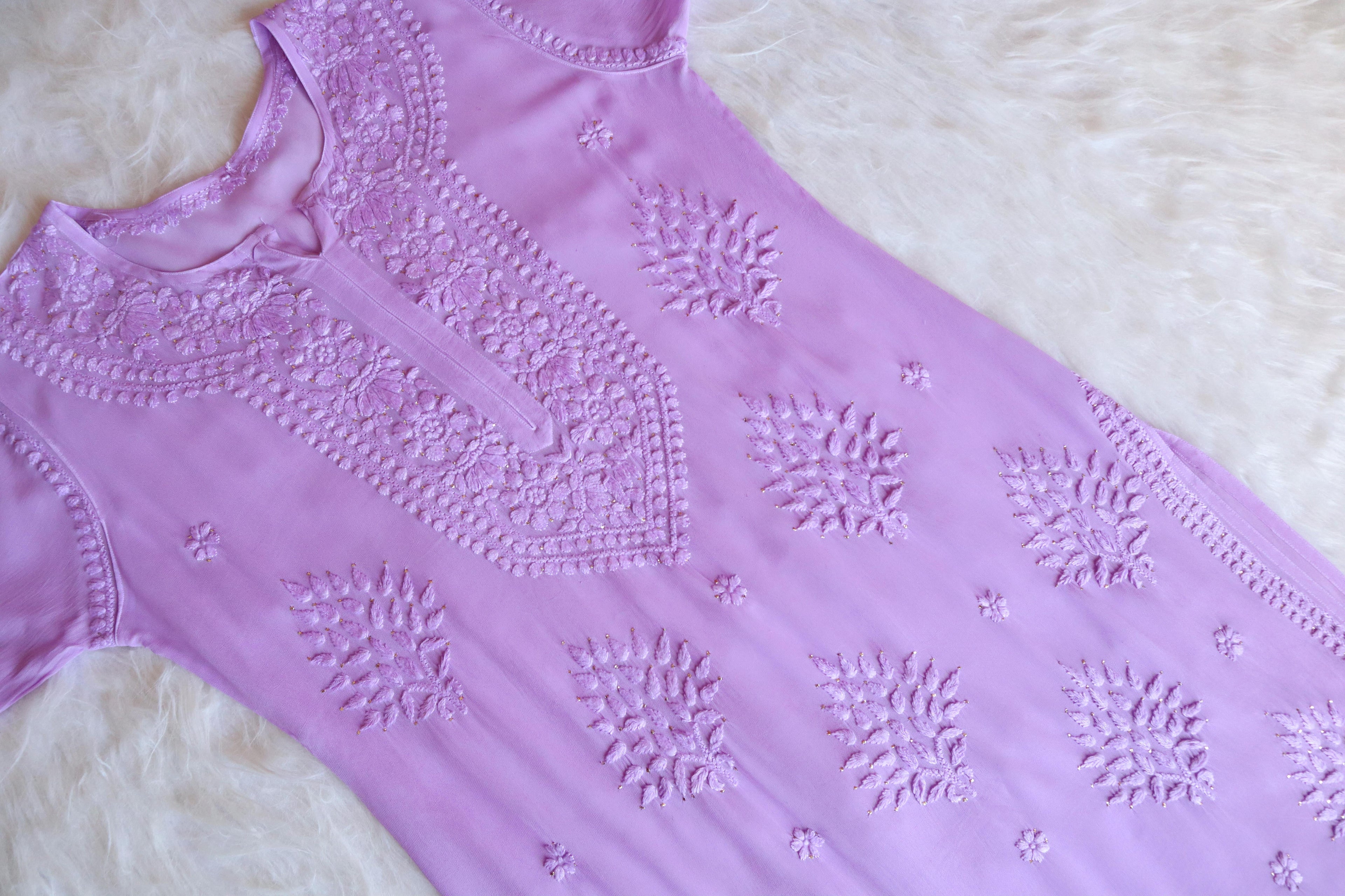 aayat Lavender Viscose Georgette Kurta