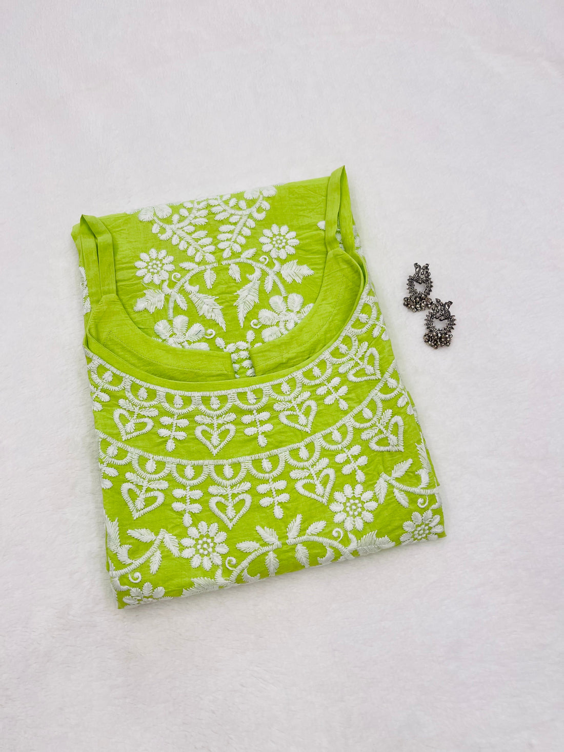 swarna Lime Green Cotton Kurta