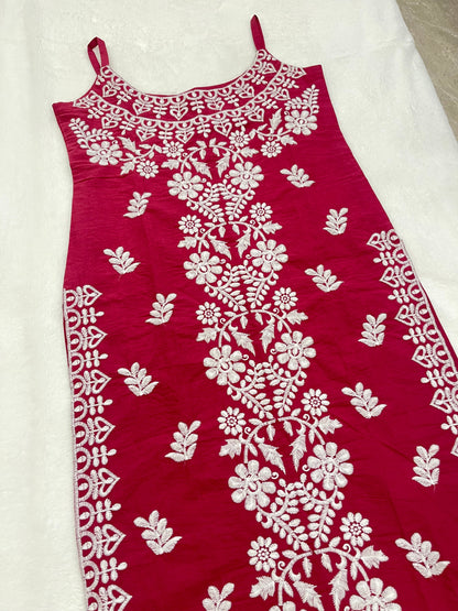 swarna Magenta Cotton Kurti