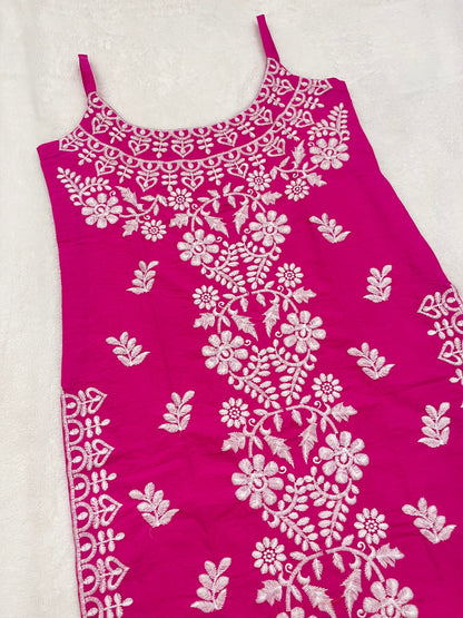 swarna Rani Pink Cotton Kurta