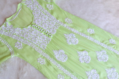 SANYA Lime Green Nyra Cut Modal Kurta