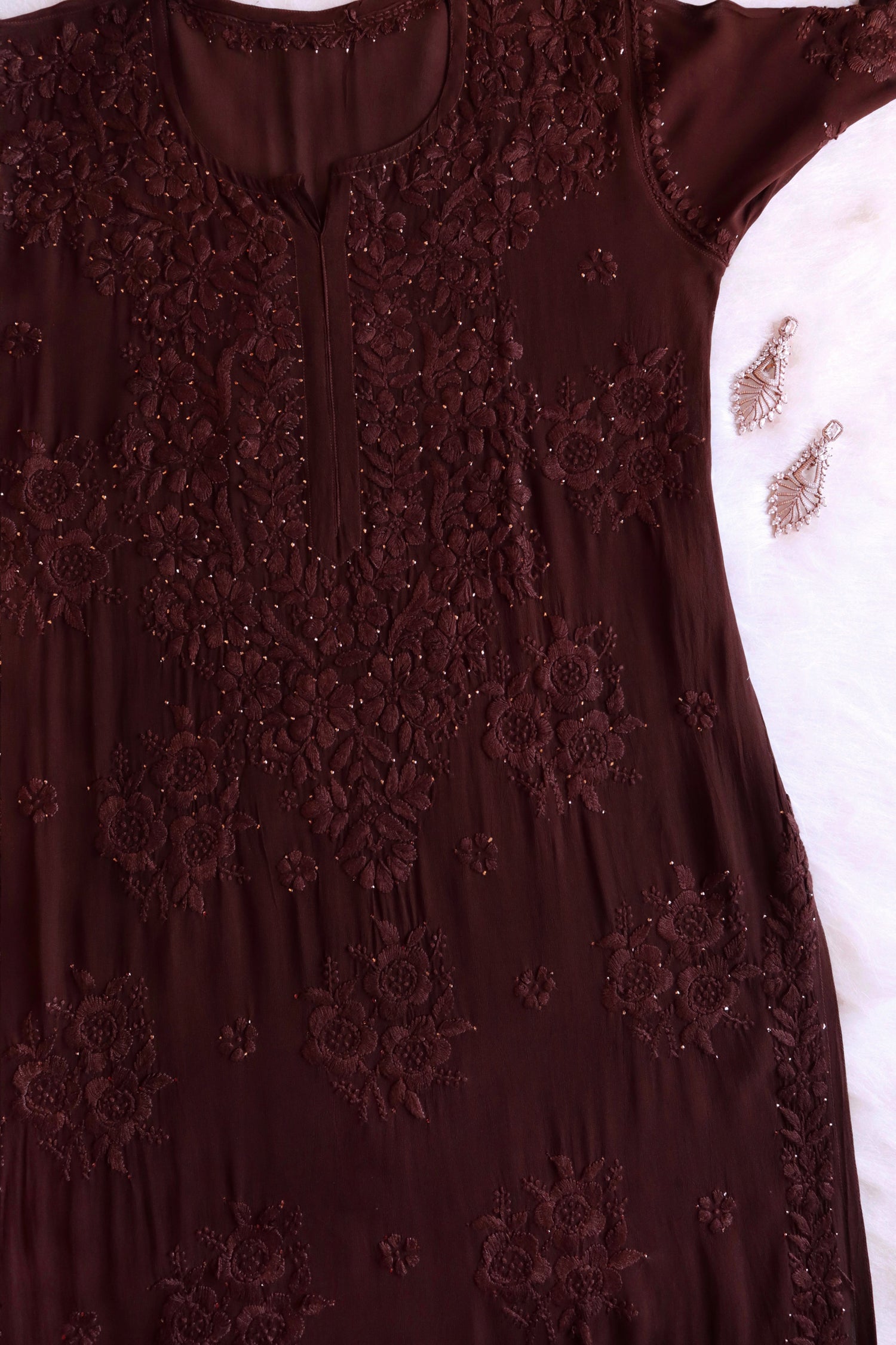 aayat Chocolate Brown Viscose Georgette kurta