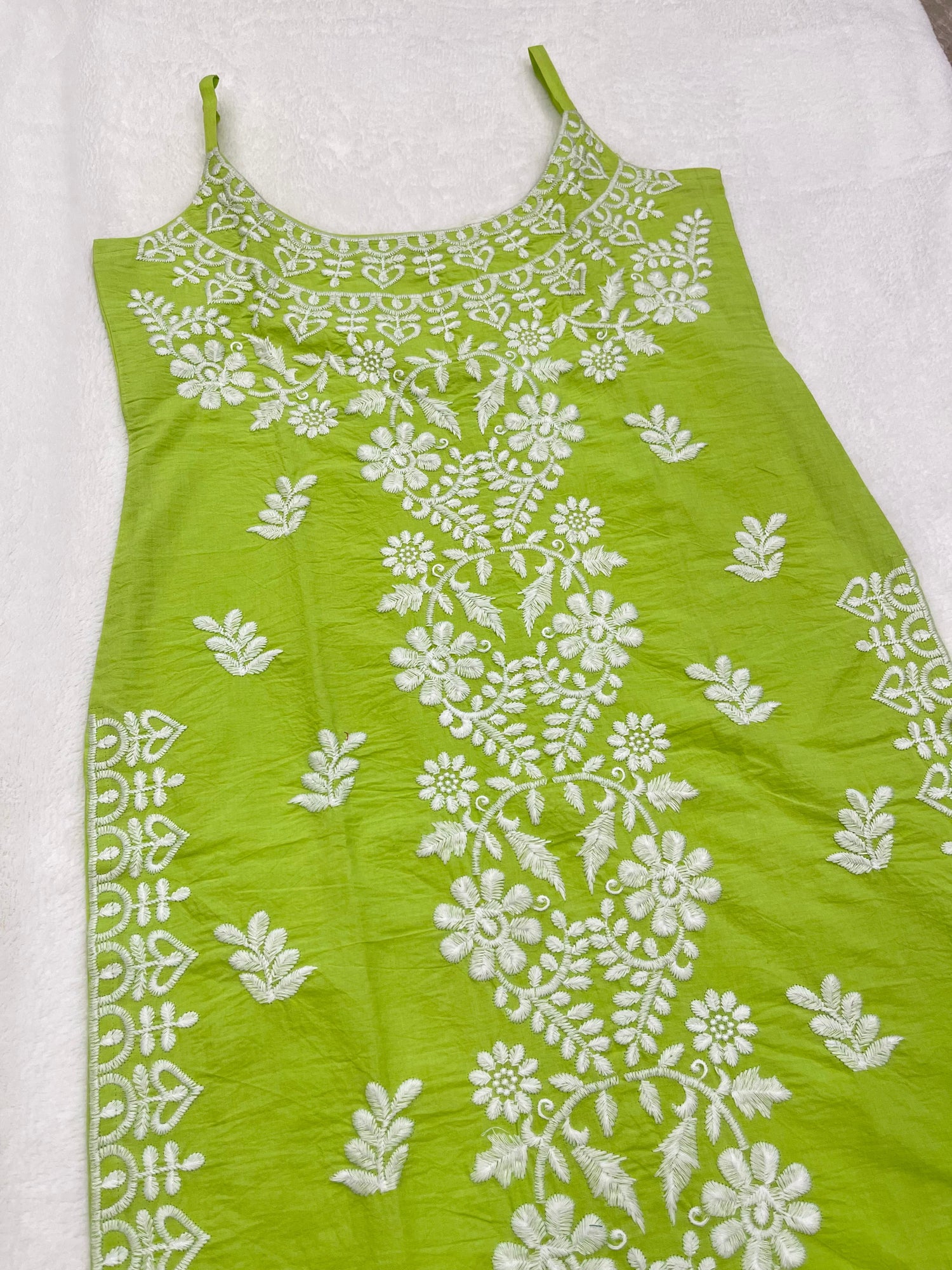 swarna Lime Green Cotton Kurta