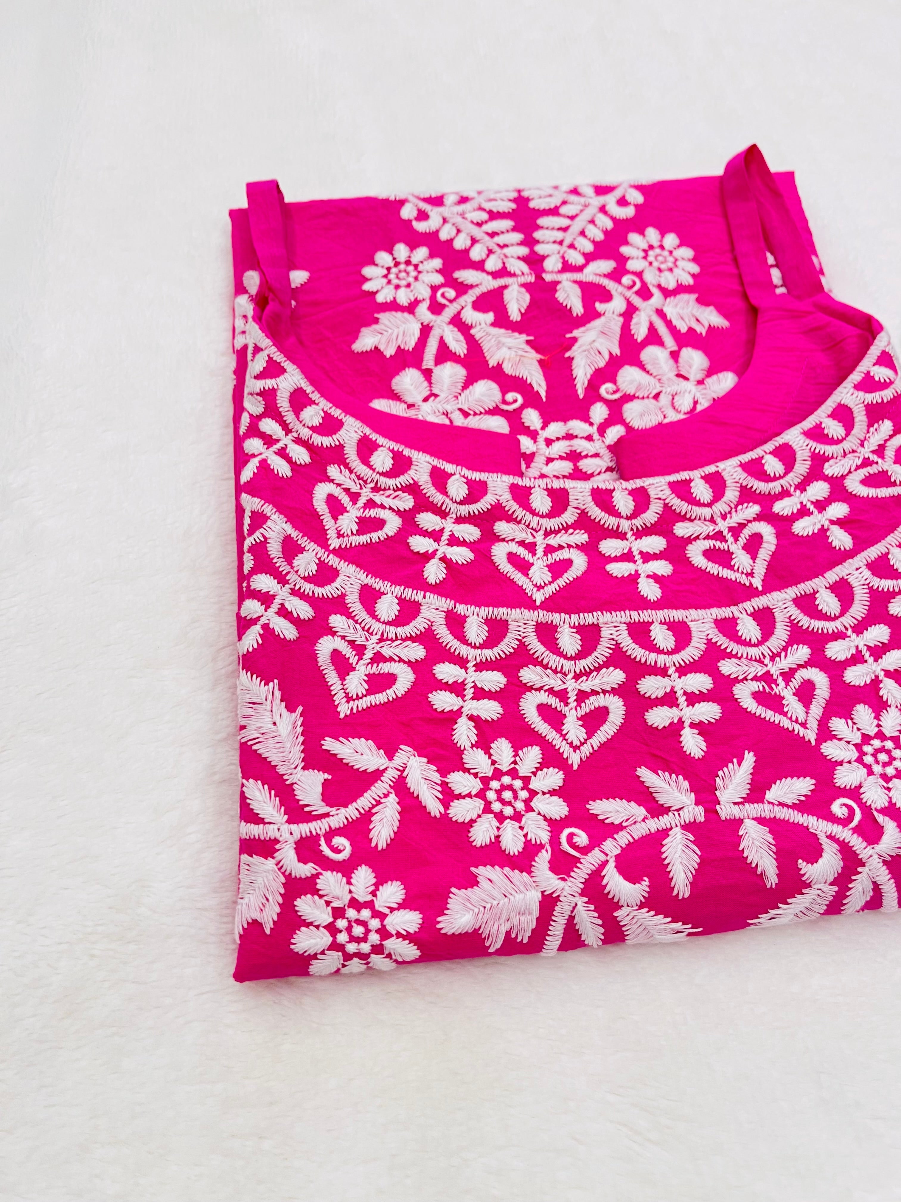 swarna Rani Pink Cotton Kurta