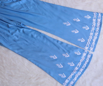 Sandhya Ice Blue Sleeveless Rayon Kurta Pant set