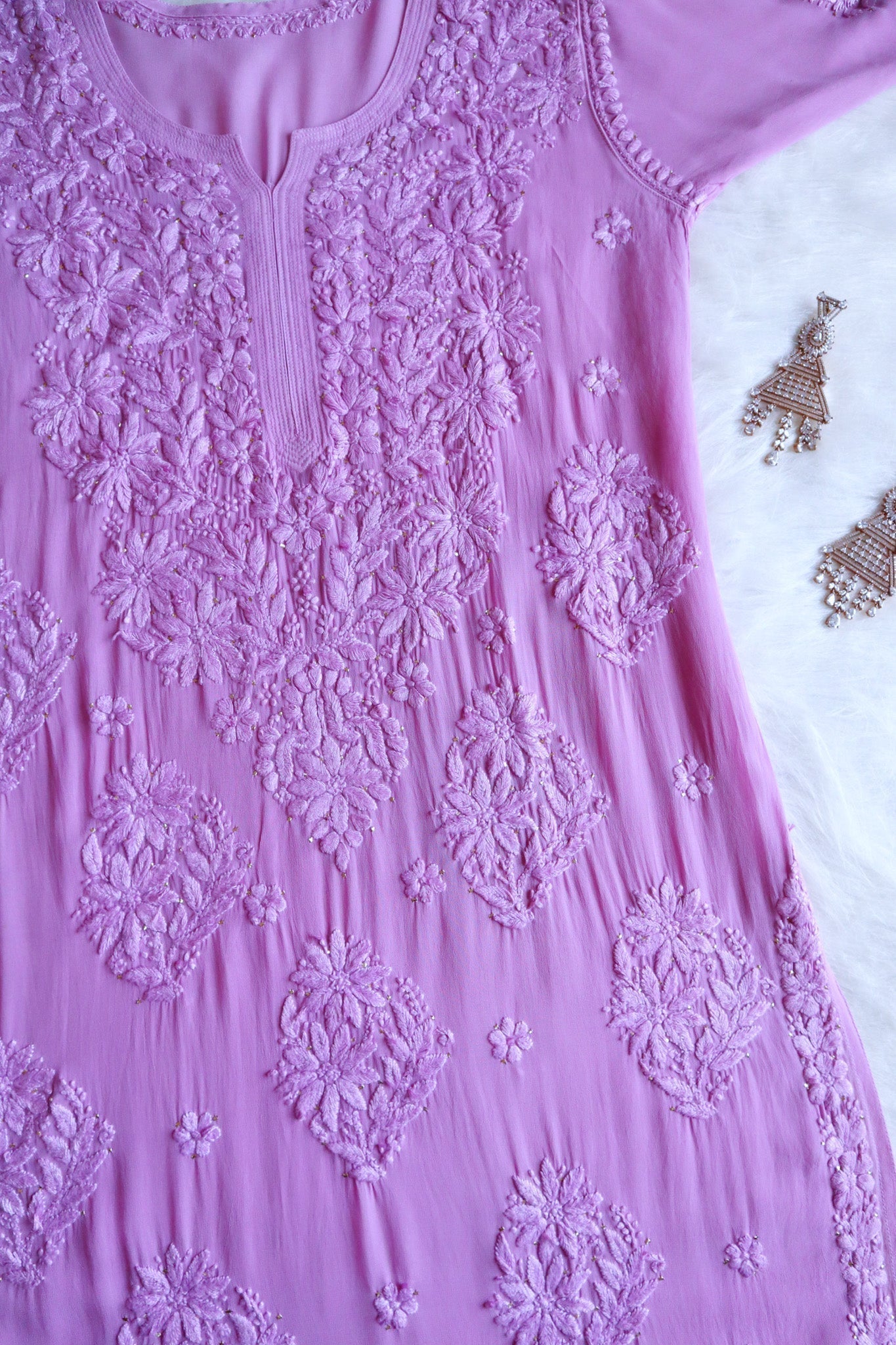 aayat Lavender Viscose Georgette Kurta