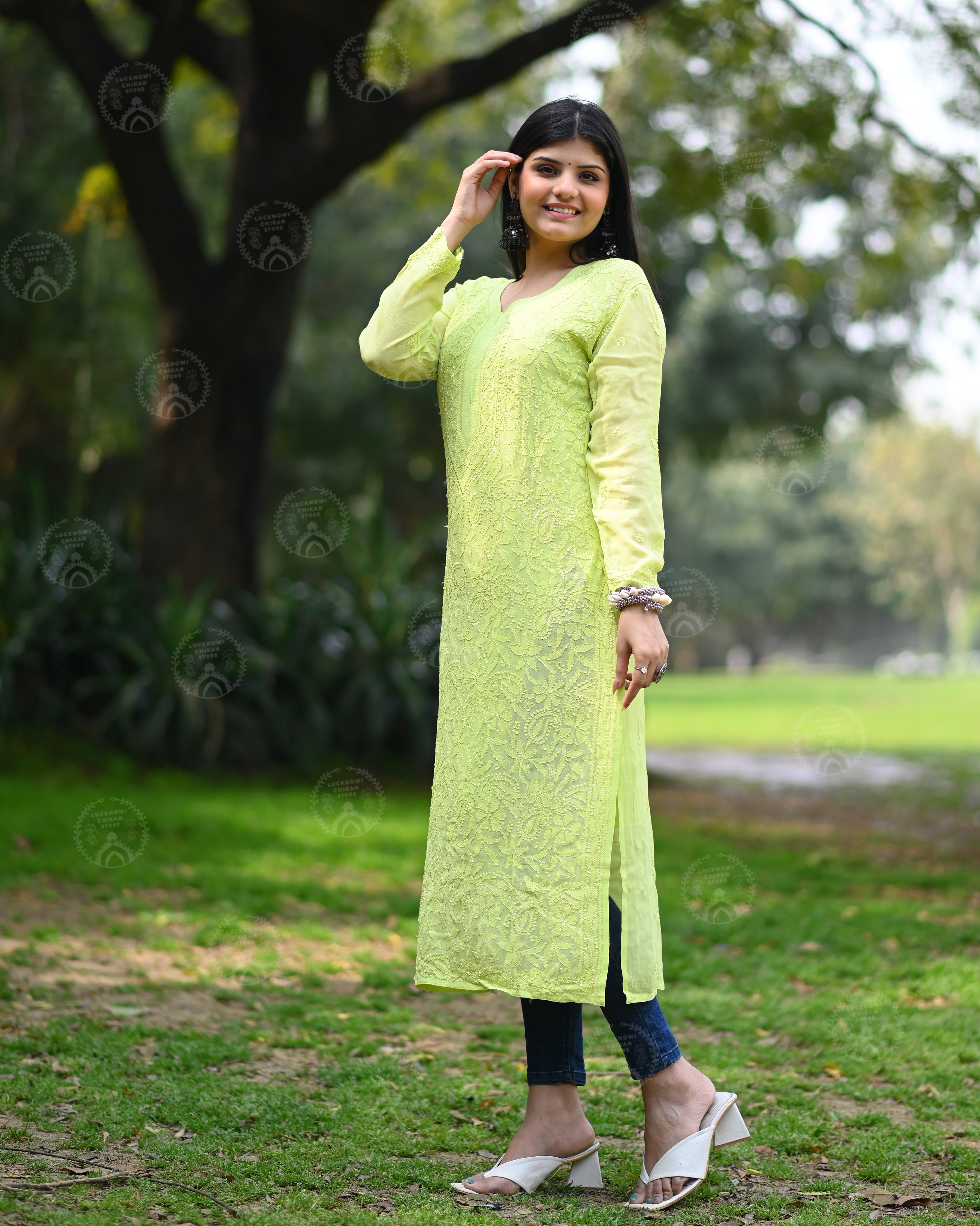 Viscose Resham Thread Kurta