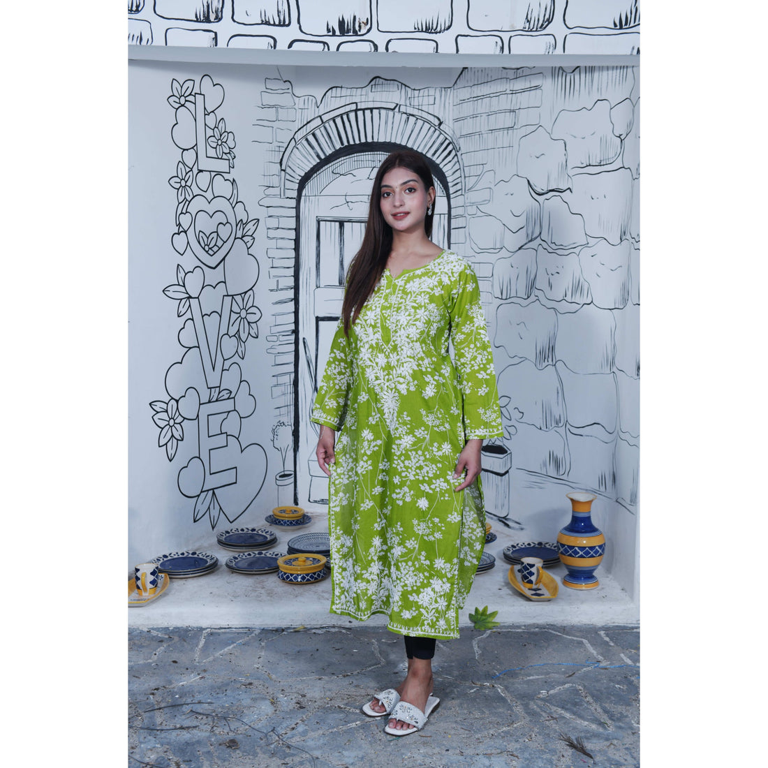 Mulmul Zainab Chikankari Kurta