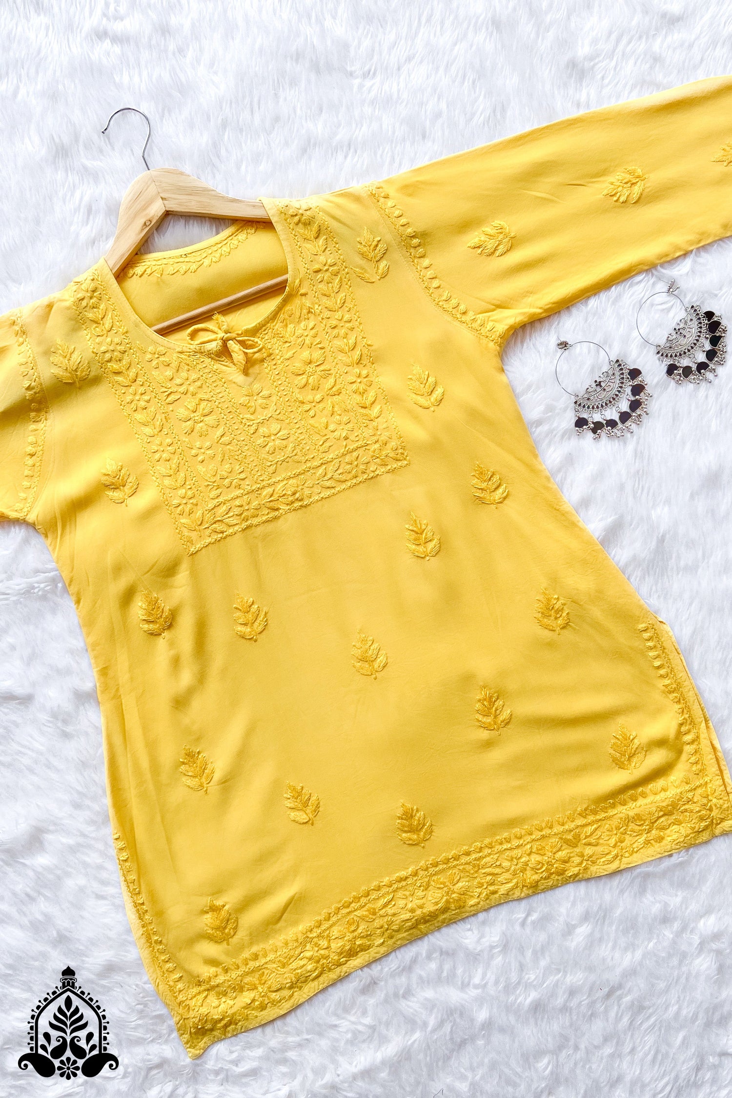 Husn Chikankari Rayon Short Kurti