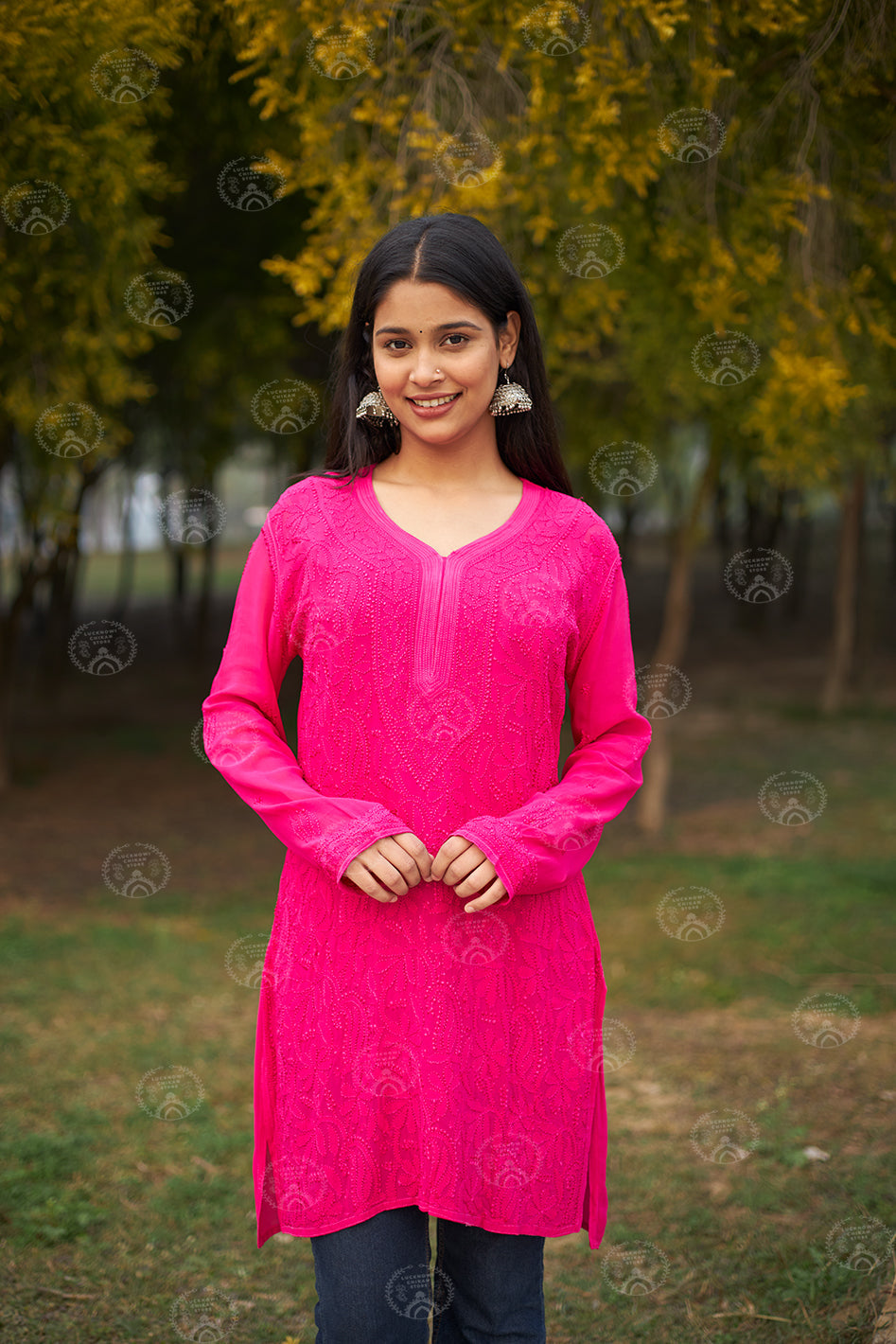 Viscose Resham Thread Short Kurta