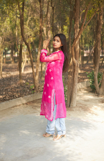 Siya Georgette Mukaish Kurta