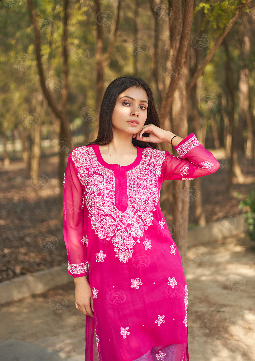 Siya Georgette Mukaish Kurta