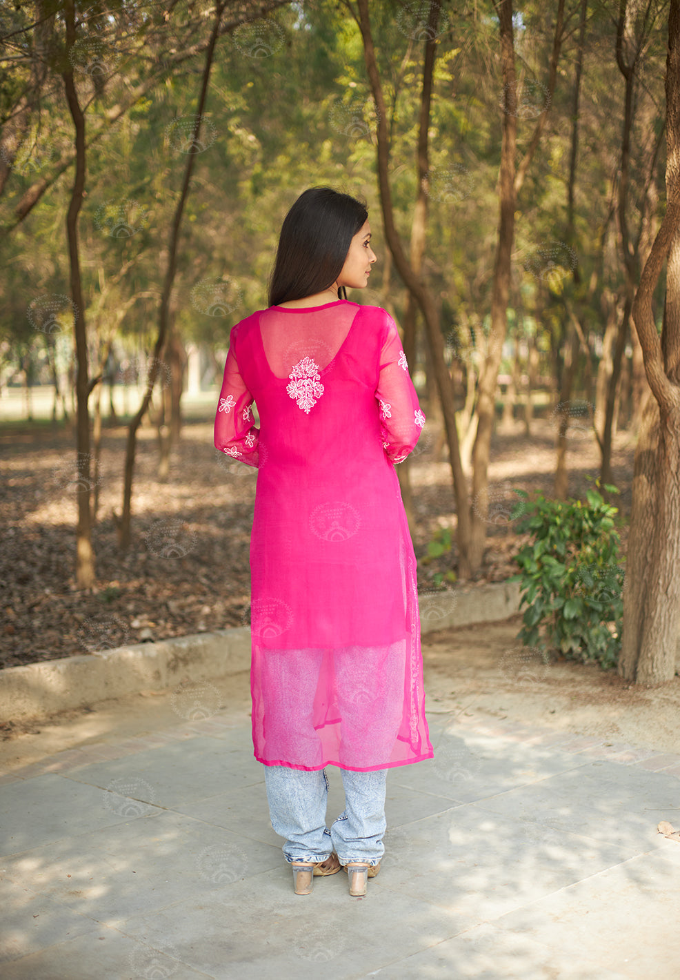 Siya Georgette Mukaish Kurta