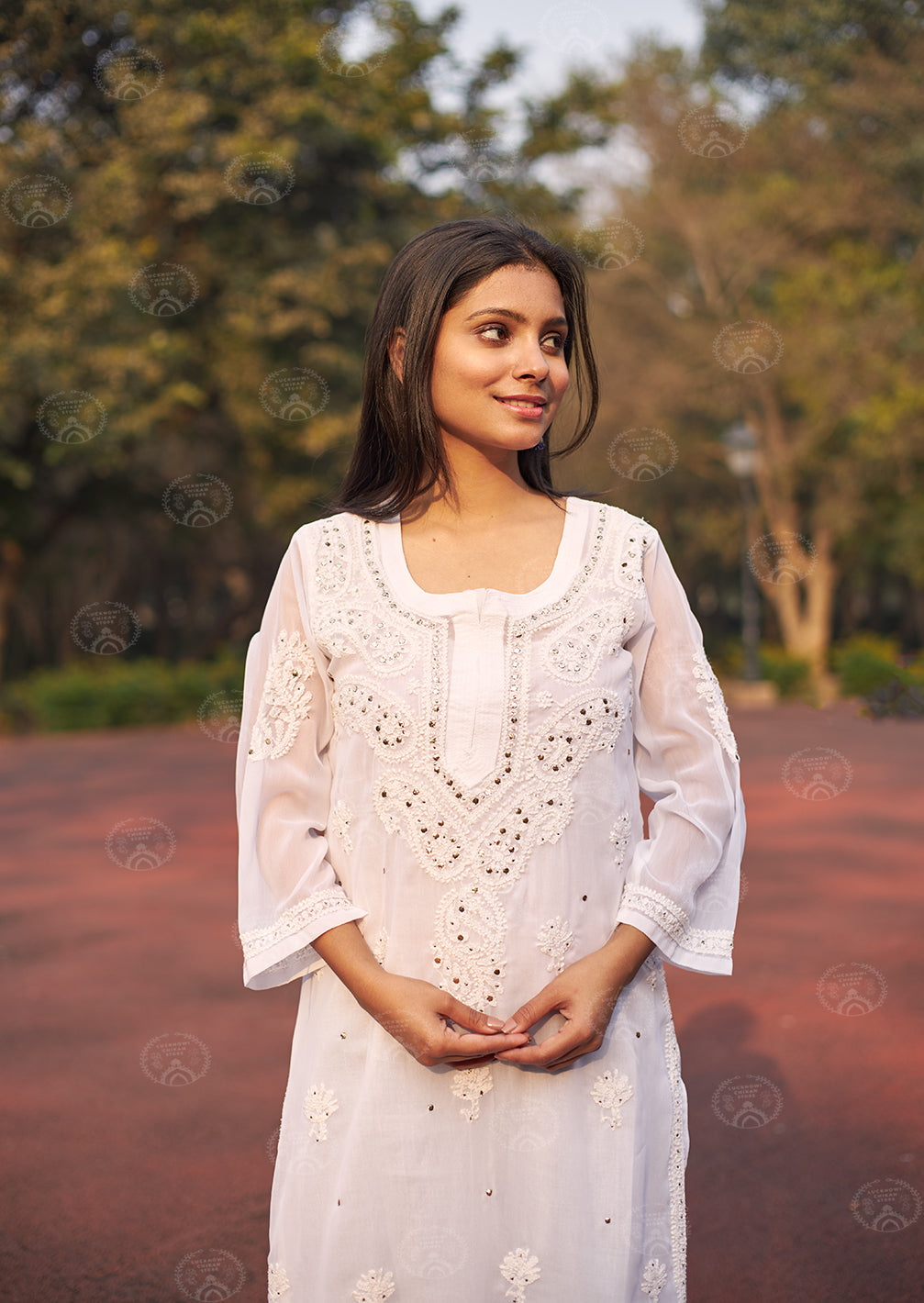 Siya Georgette Mukaish Kurta