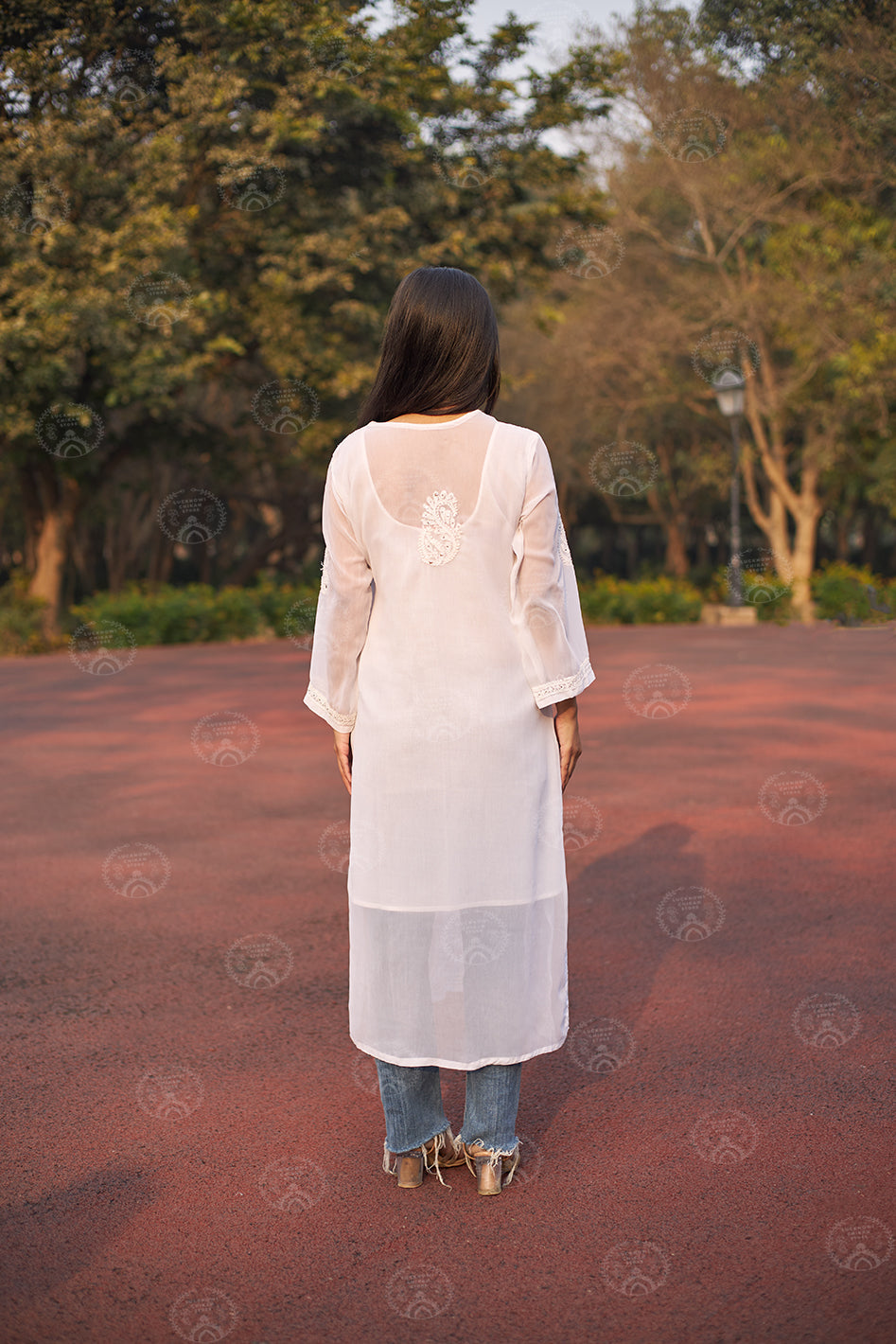 Siya Georgette Mukaish Kurta