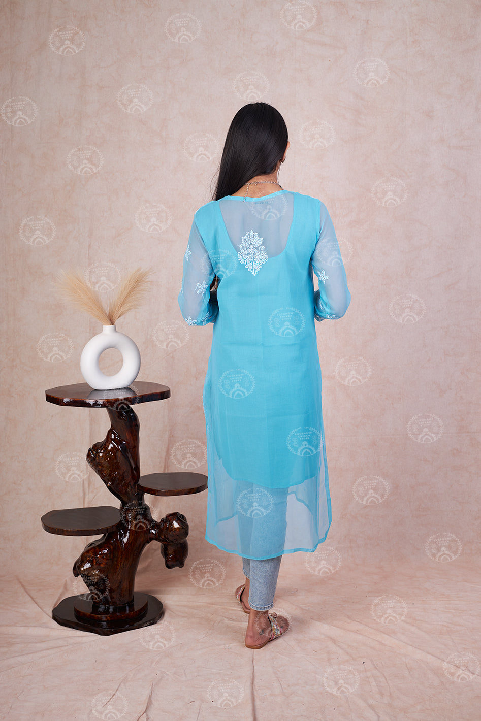 Siya Georgette Mukaish Kurta