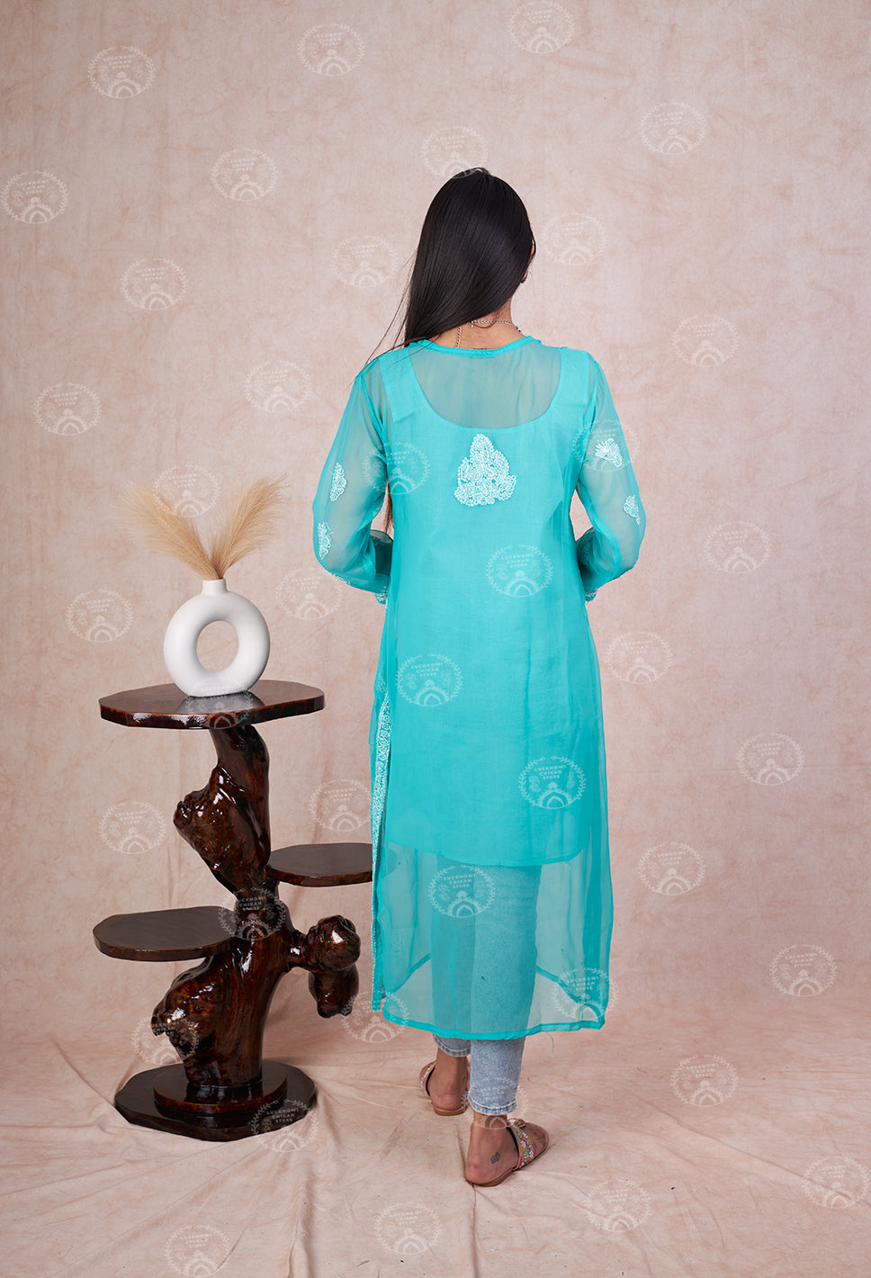 Siya Georgette Mukaish Kurta