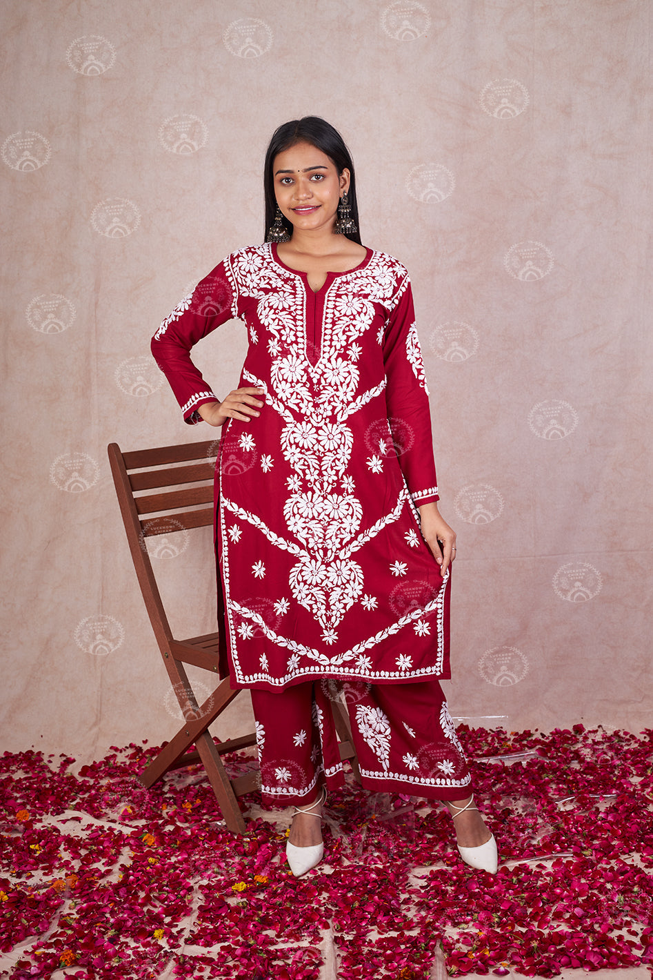 Sara Modal Chikankari Plazzo Set