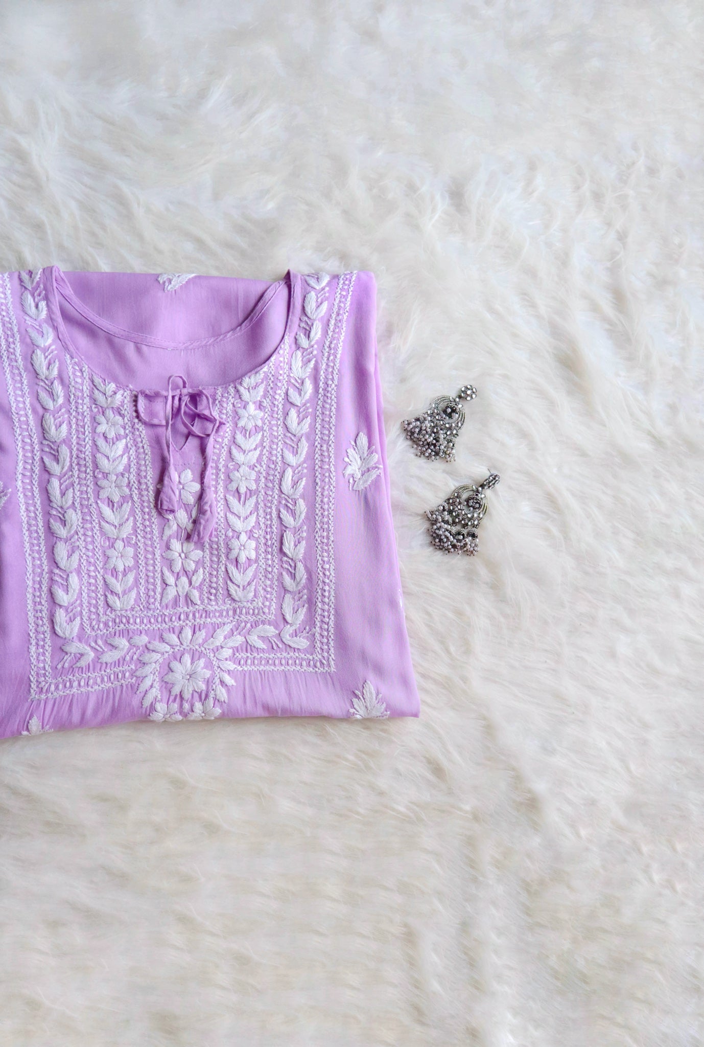 aks Lavender Long Rayon Kurta