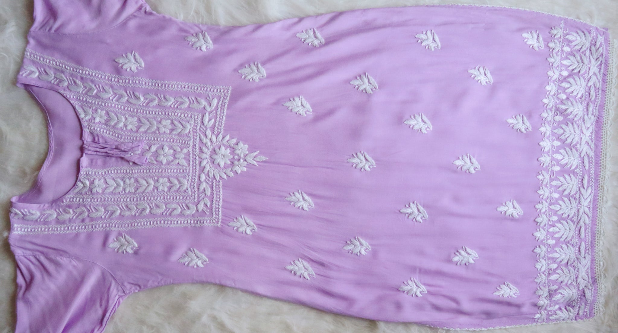 aks Lavender Long Rayon Kurta