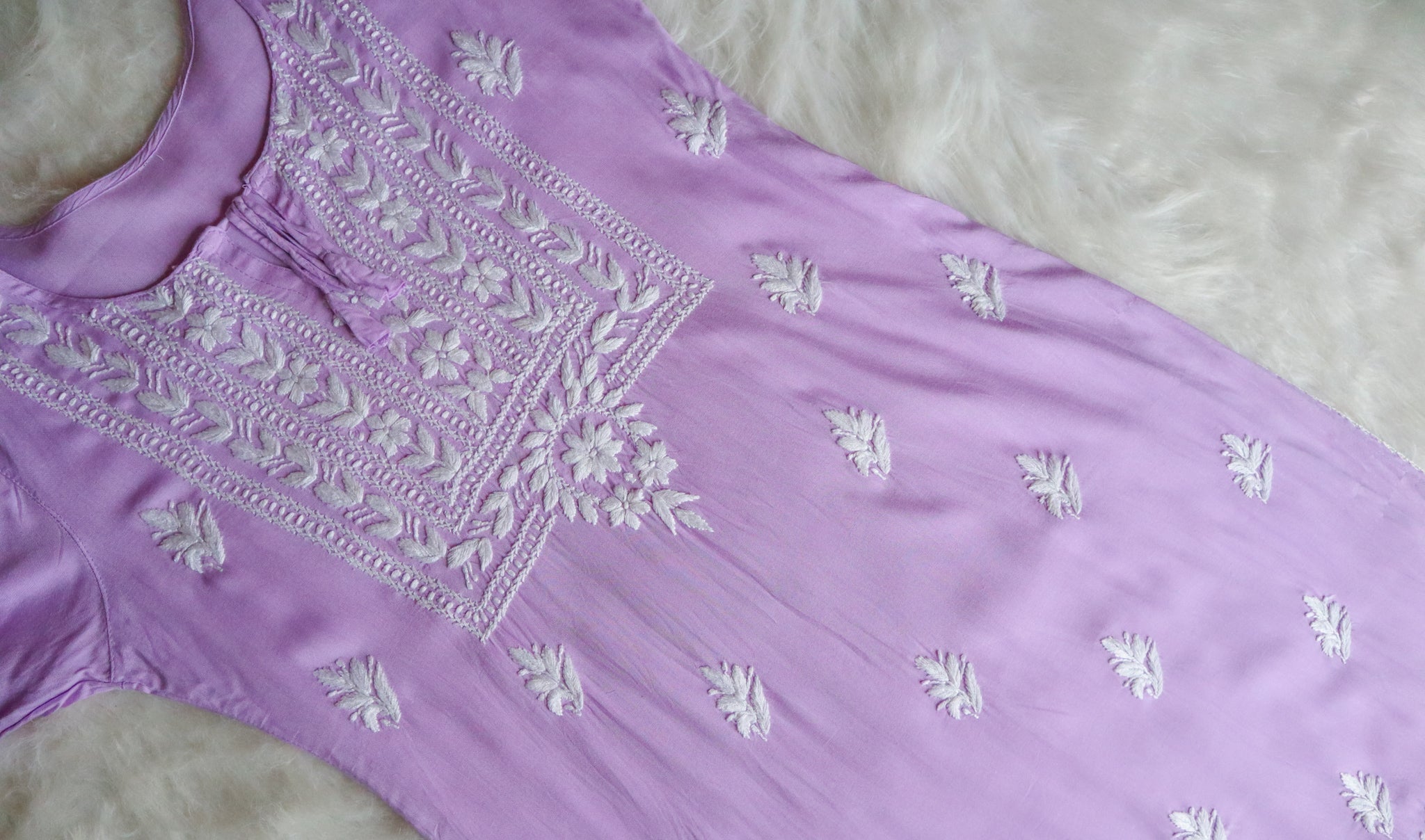 aks Lavender Long Rayon Kurta