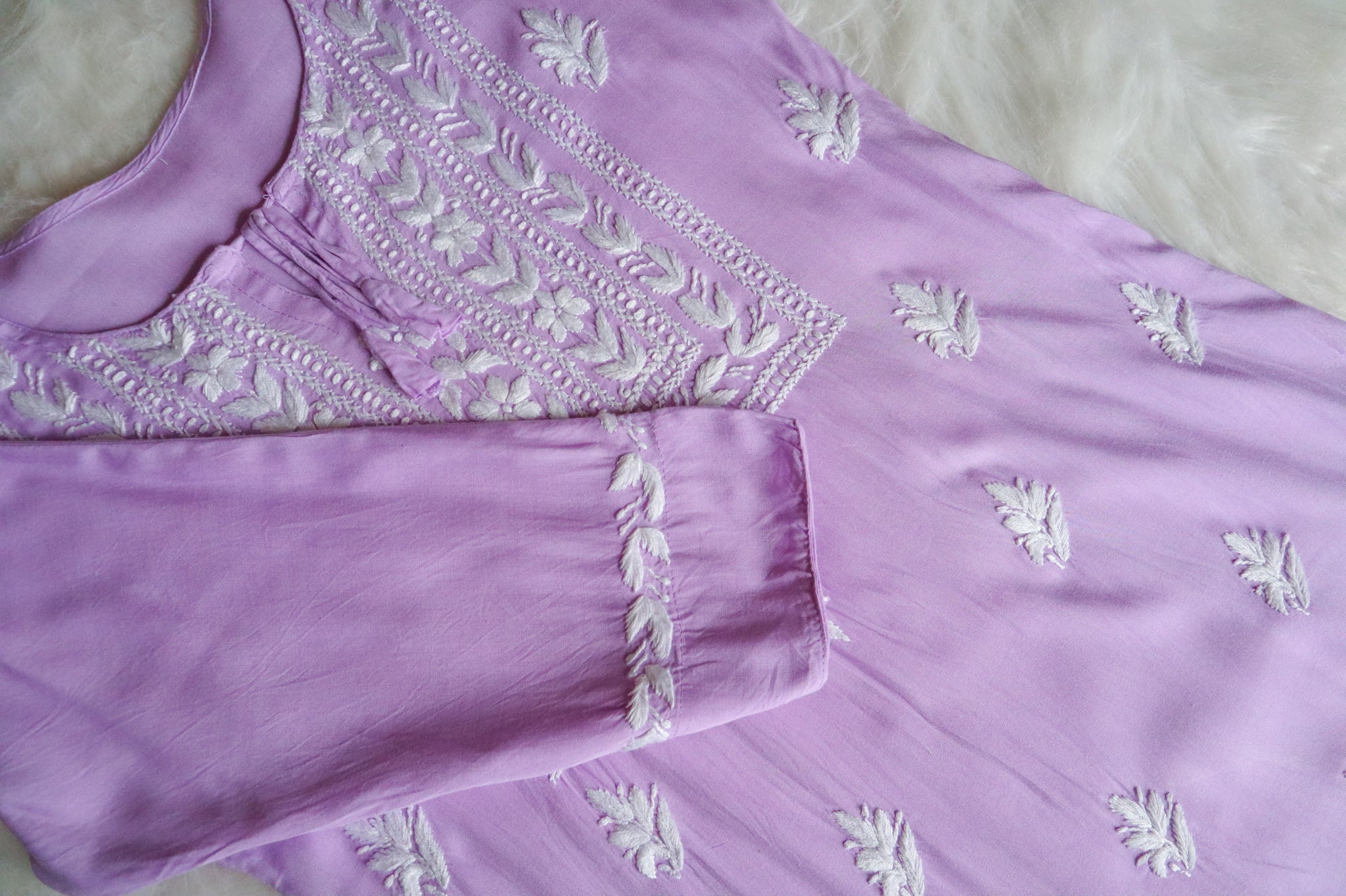 aks Lavender Long Rayon Kurta