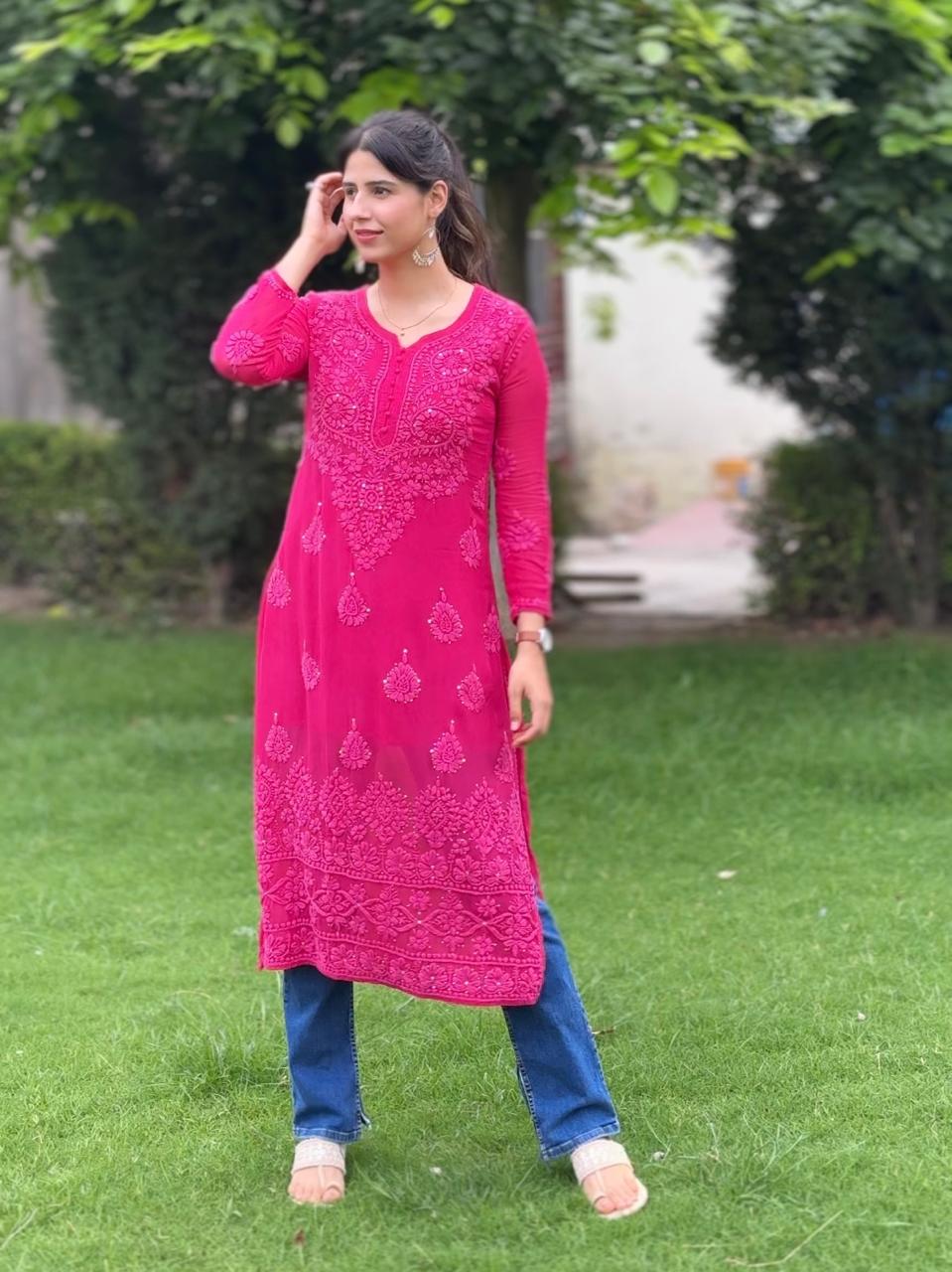 Viscose 3D Mukaish Work Kurta