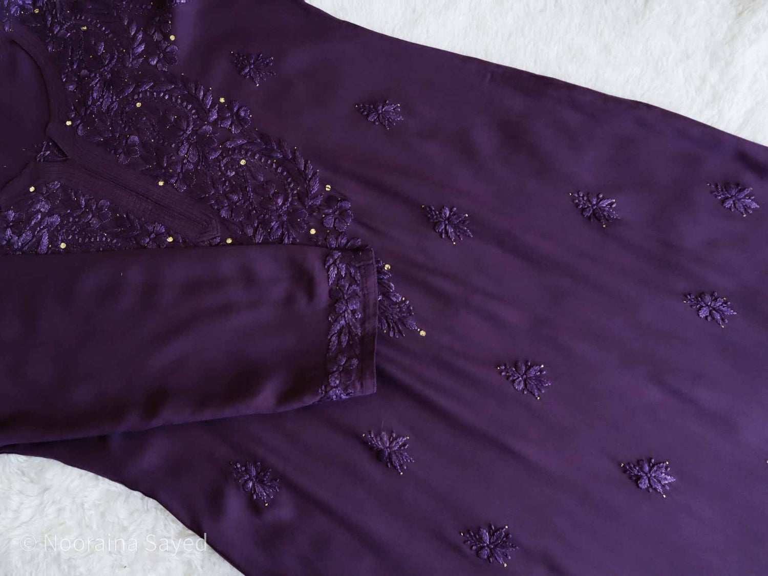 Ahana Purple Rayon sequin Long Kurta