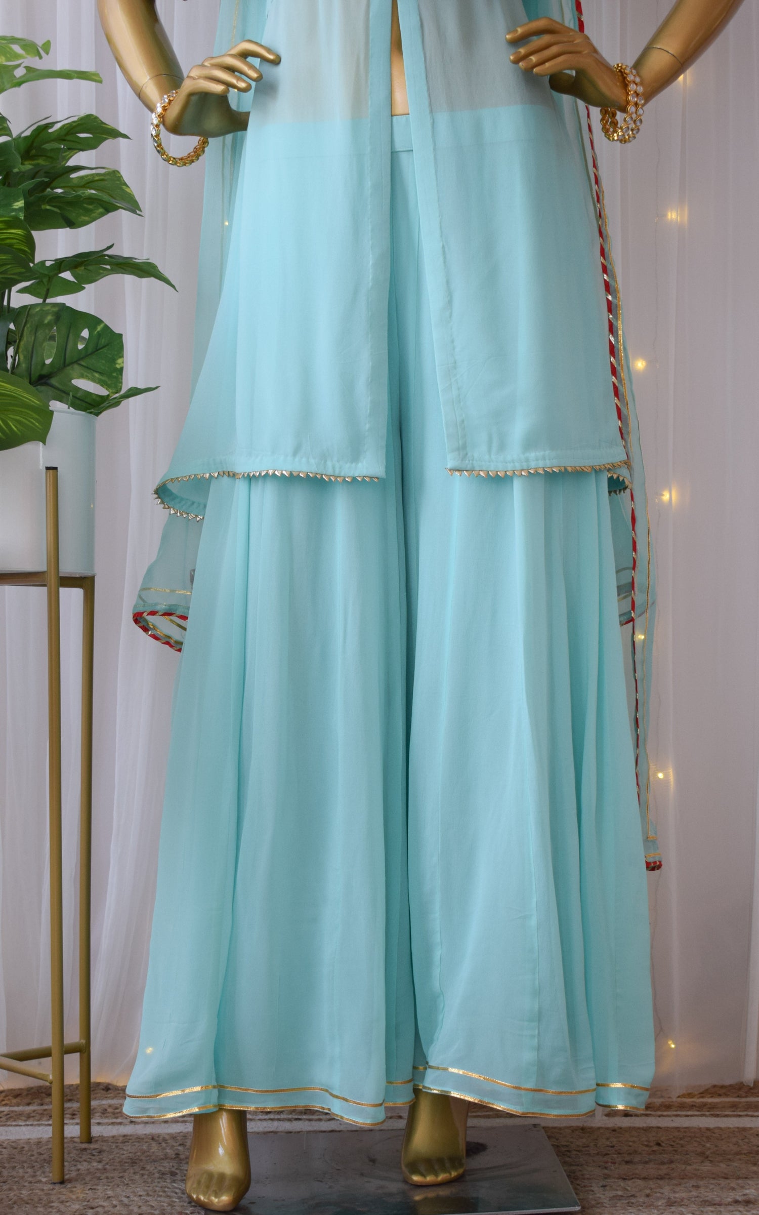 Sky Blue Gota Patti Sharara Set