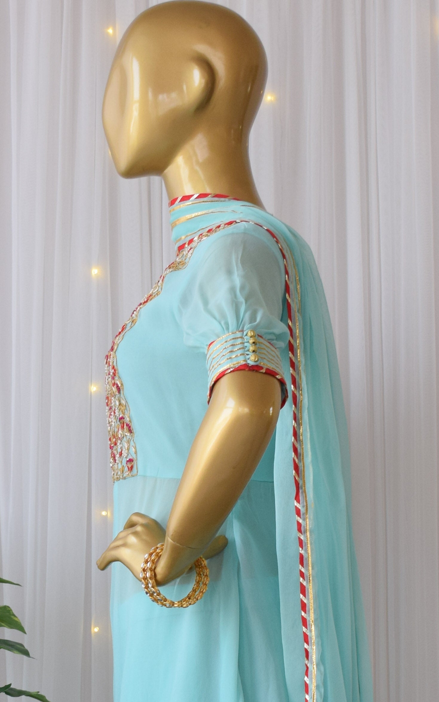 Sky Blue Gota Patti Sharara Set