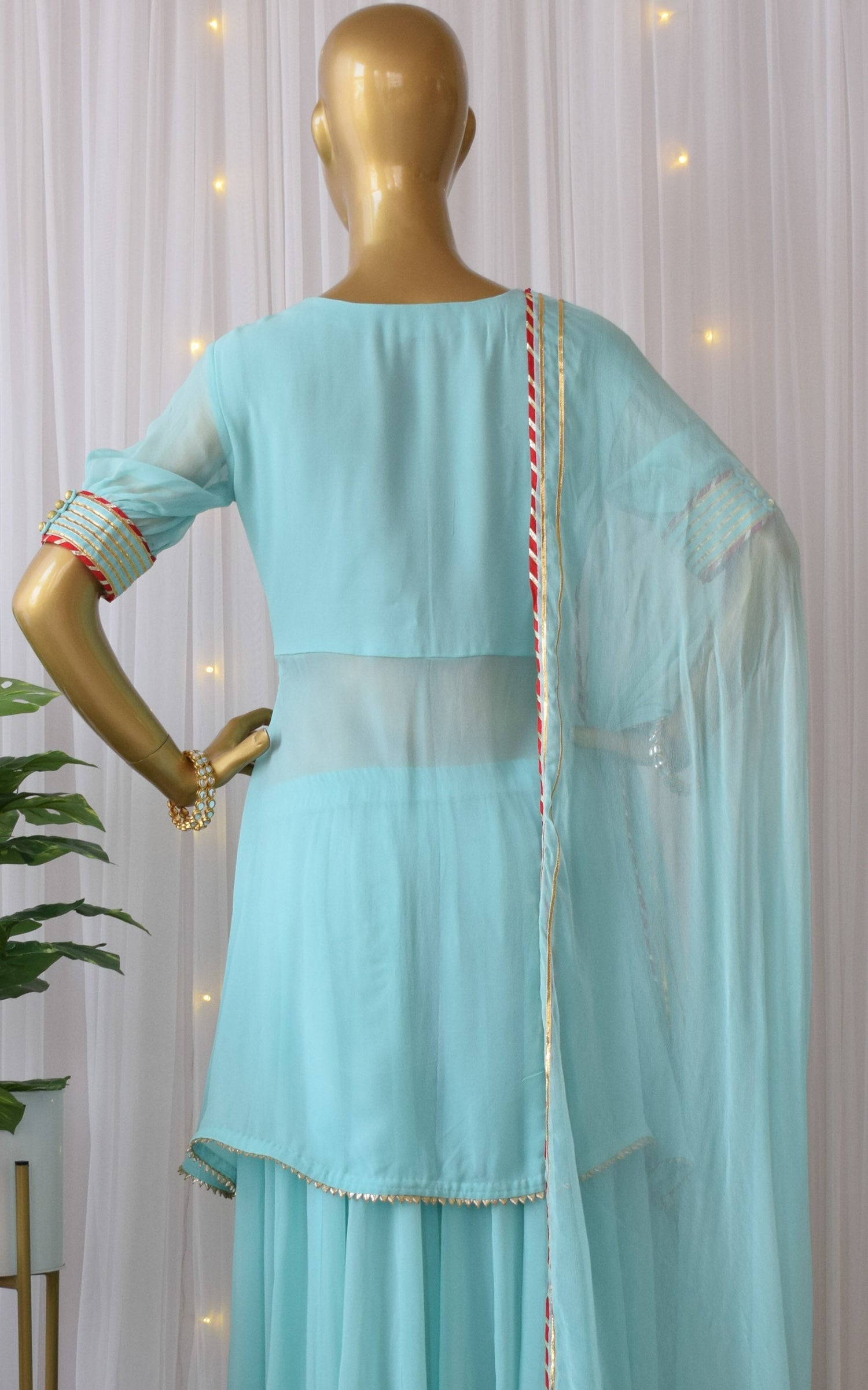 Sky Blue Gota Patti Sharara Set