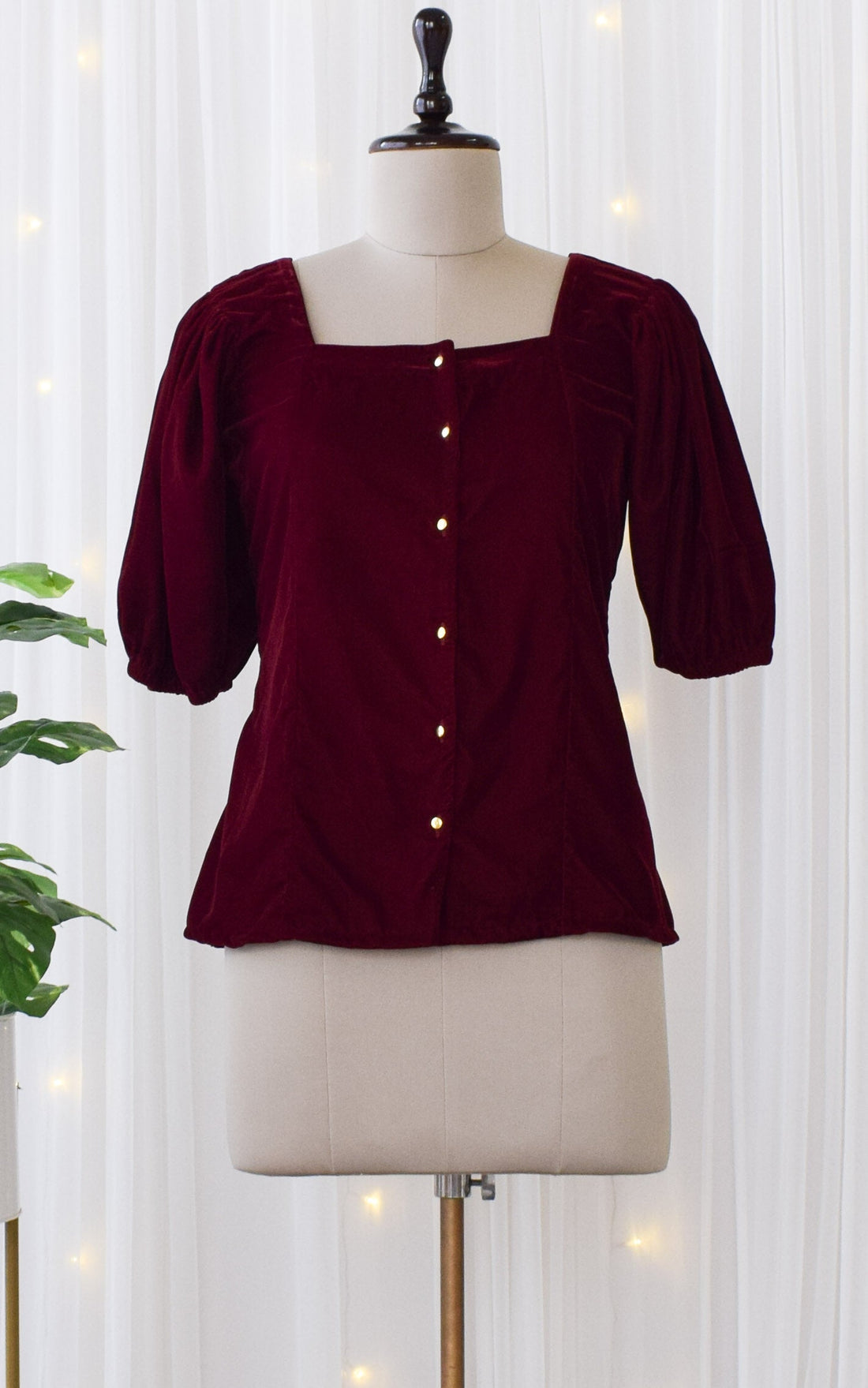 Maroon Velvet Top