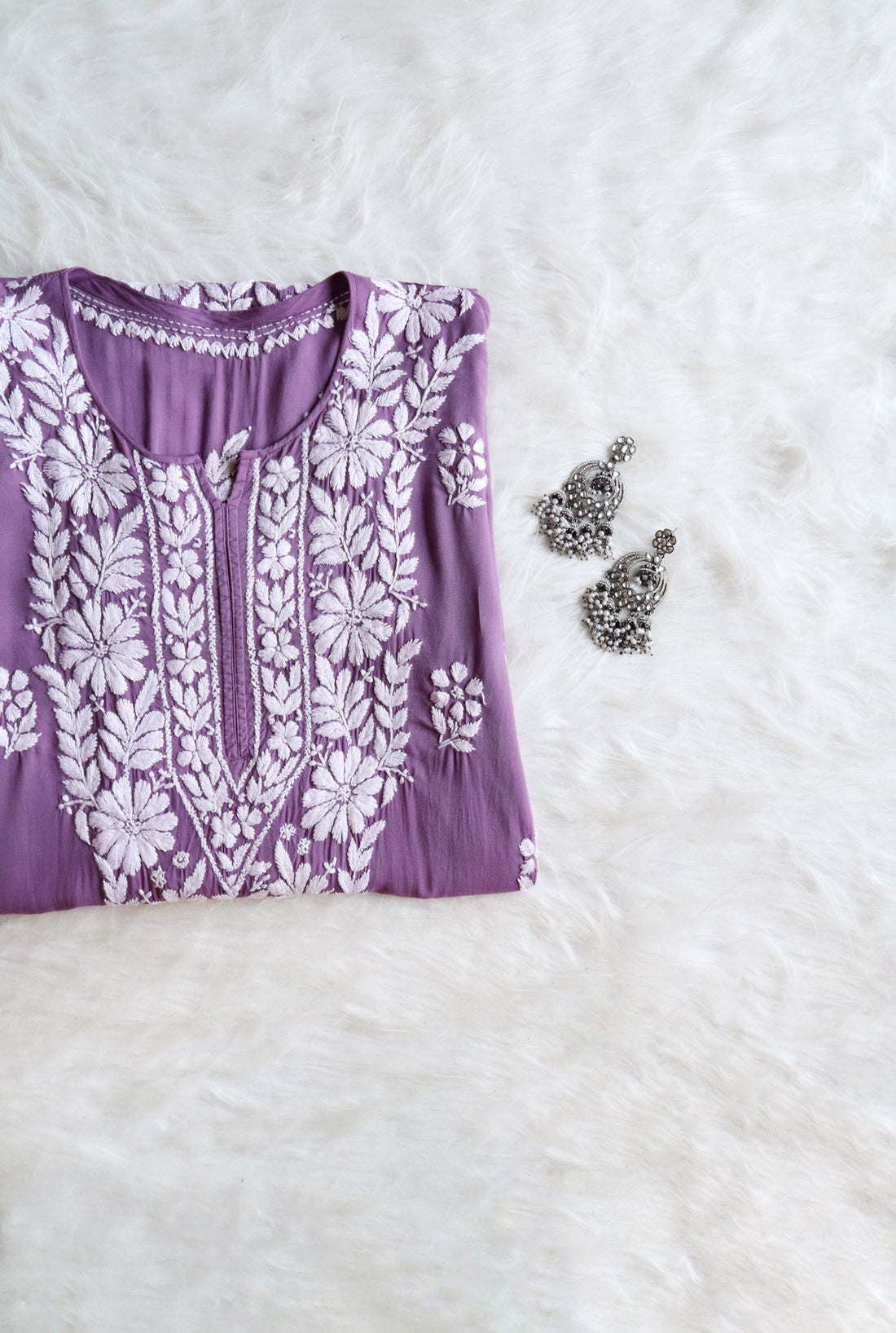 Zeena Dusty Purple Long Rayon Kurta