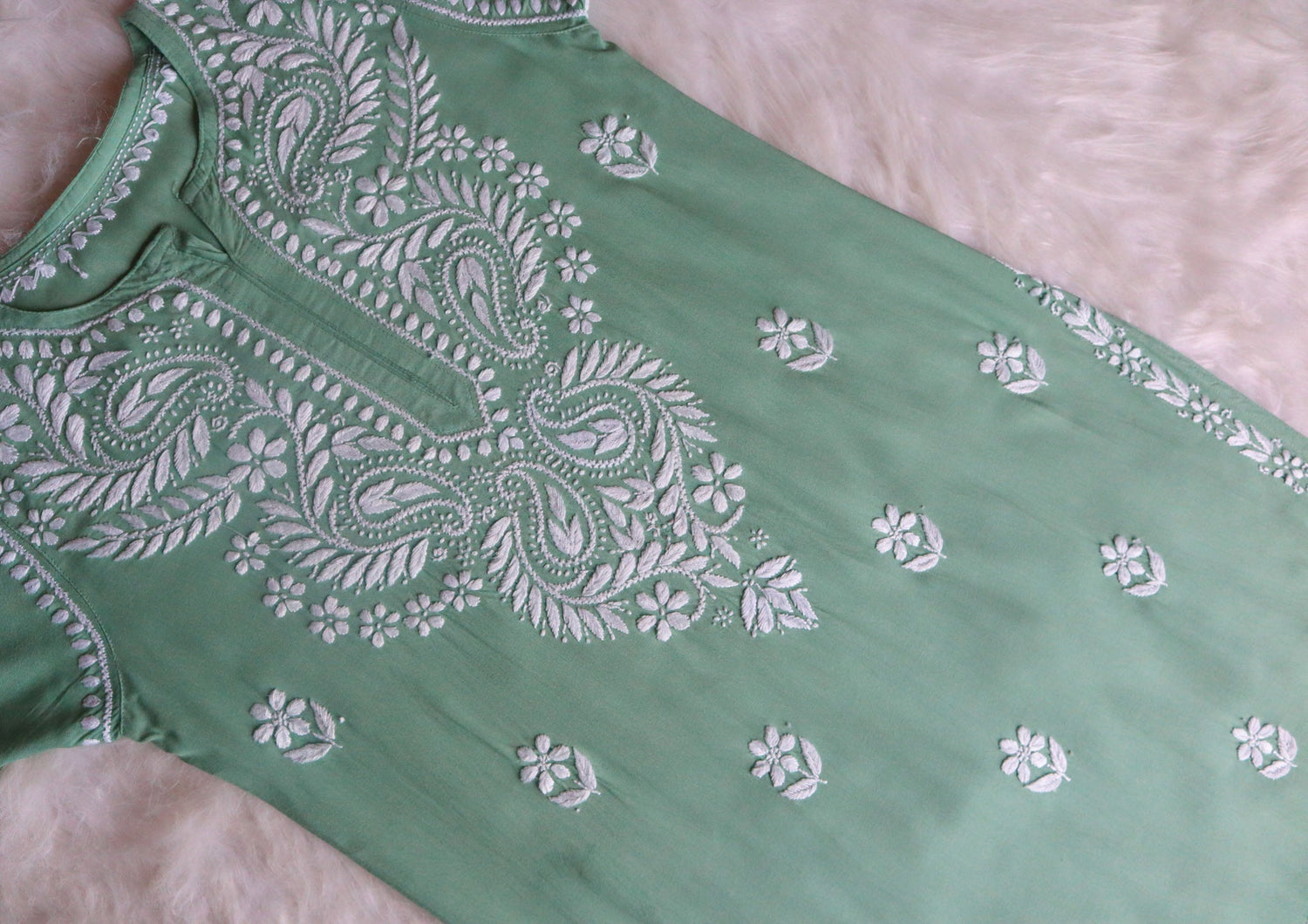 Tanera Sage Green Long Rayon kurta