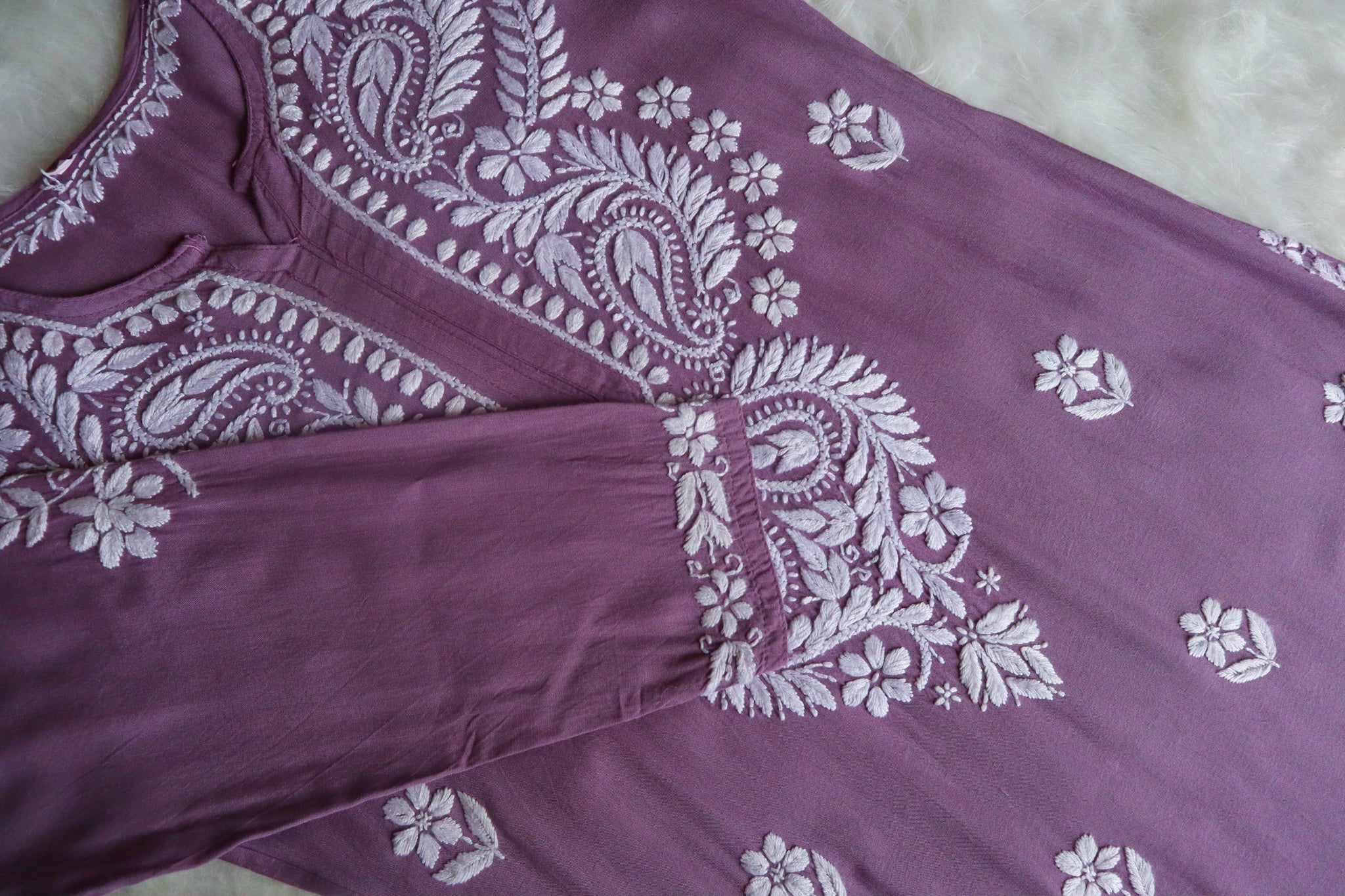 Tanera Dusty Purple Long Rayon kurta